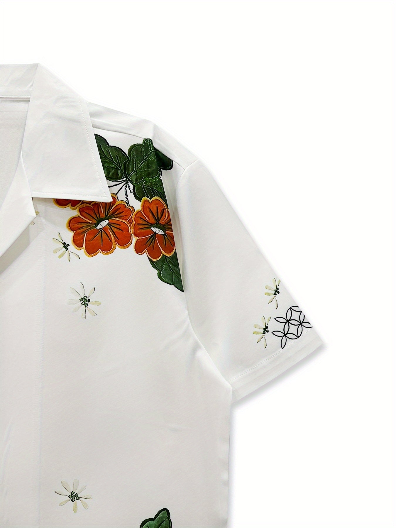 Men'S White Short Sleeve Hawaiian Shirt