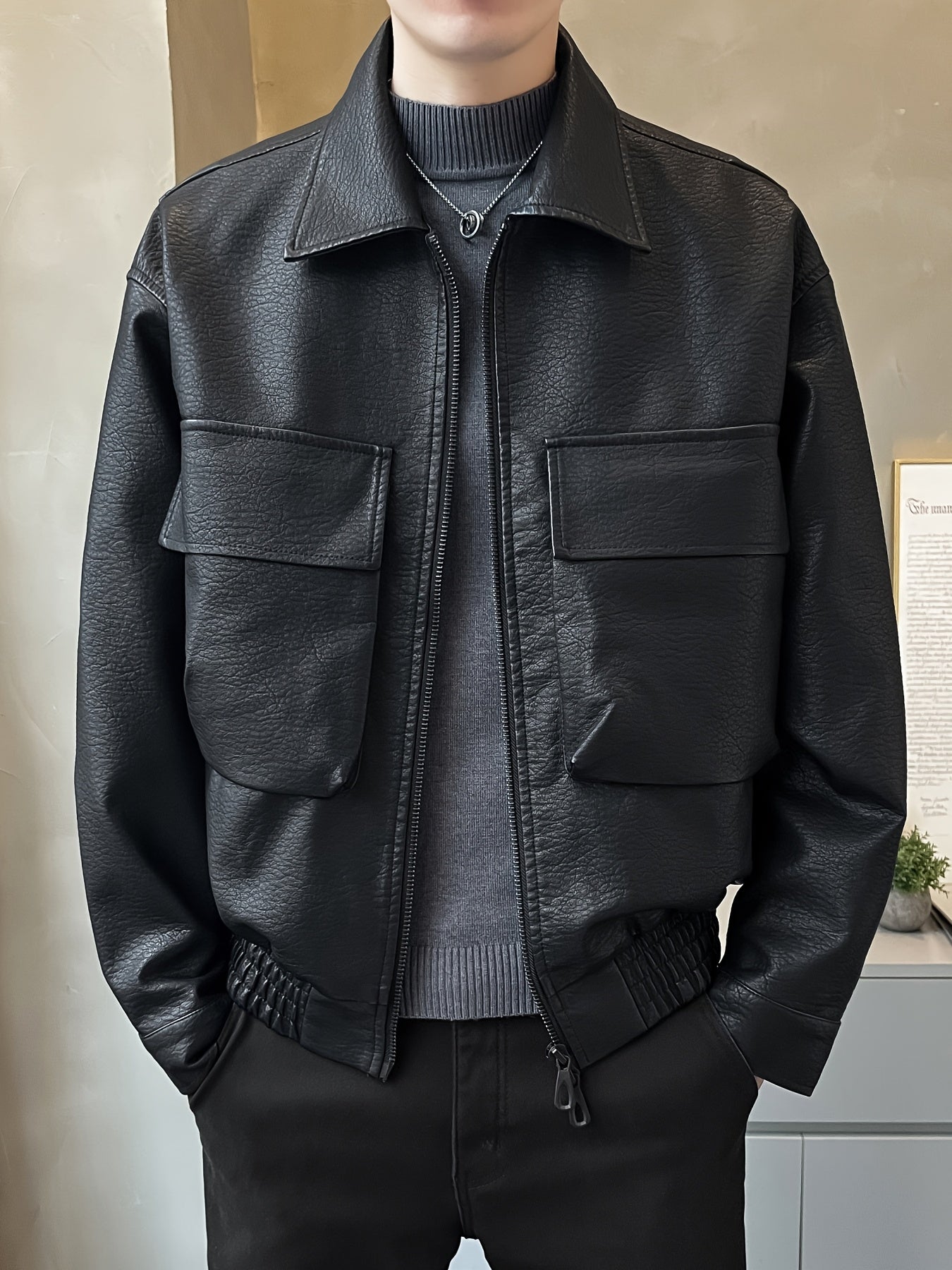 Men's Faux Leather Jacket