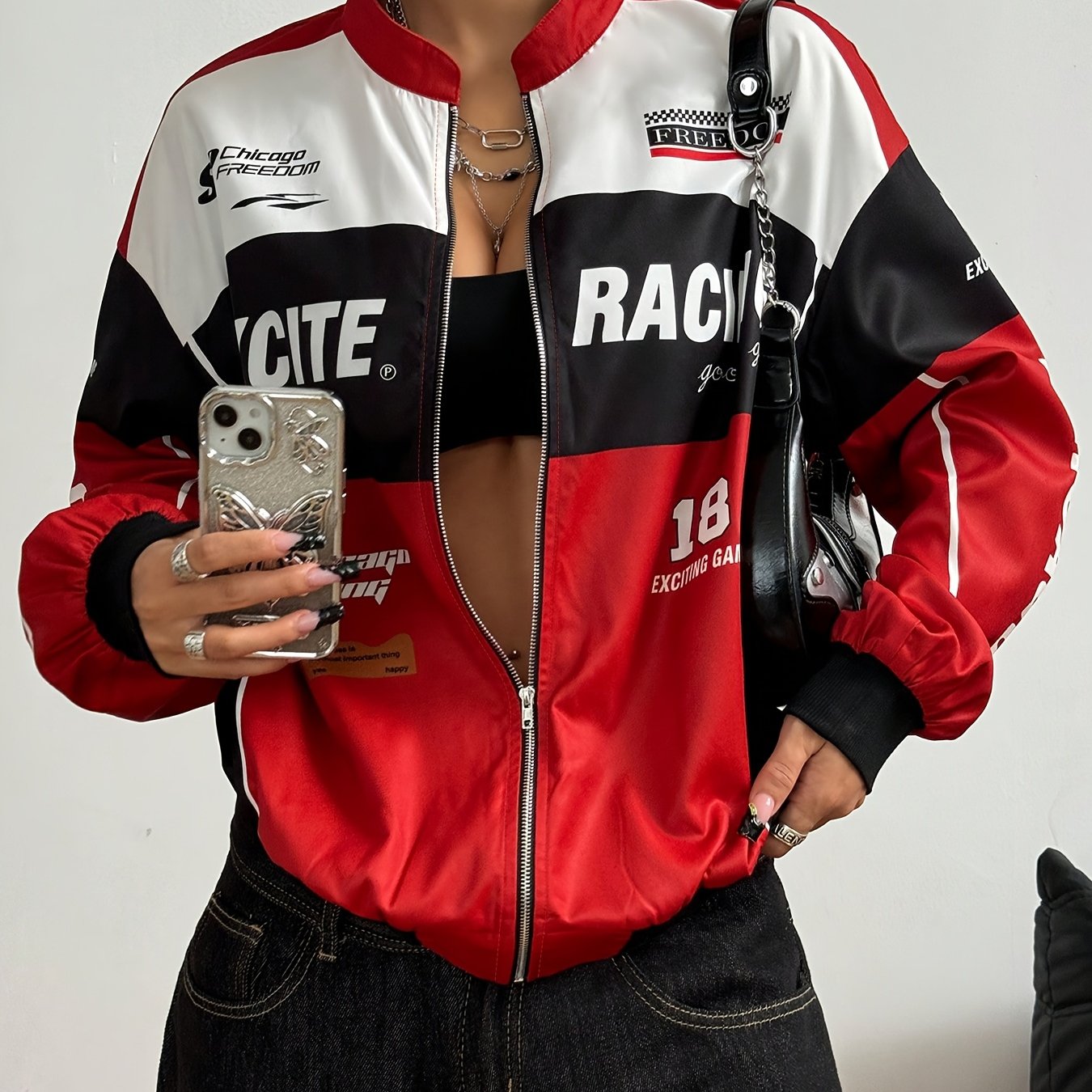 Women'S Vintage-Inspired Bomber Jacket