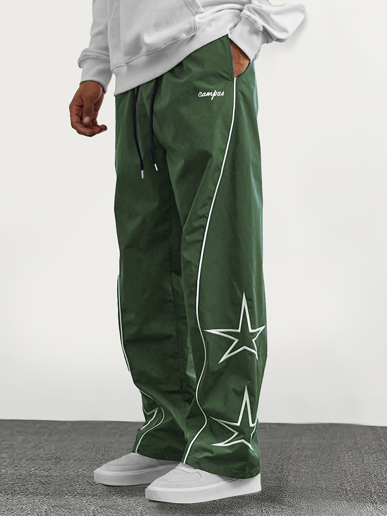 Casual Embroidered Star Trackpants