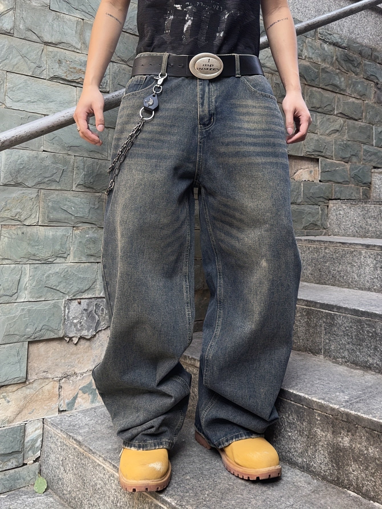 Washed Blue Denim Jeans