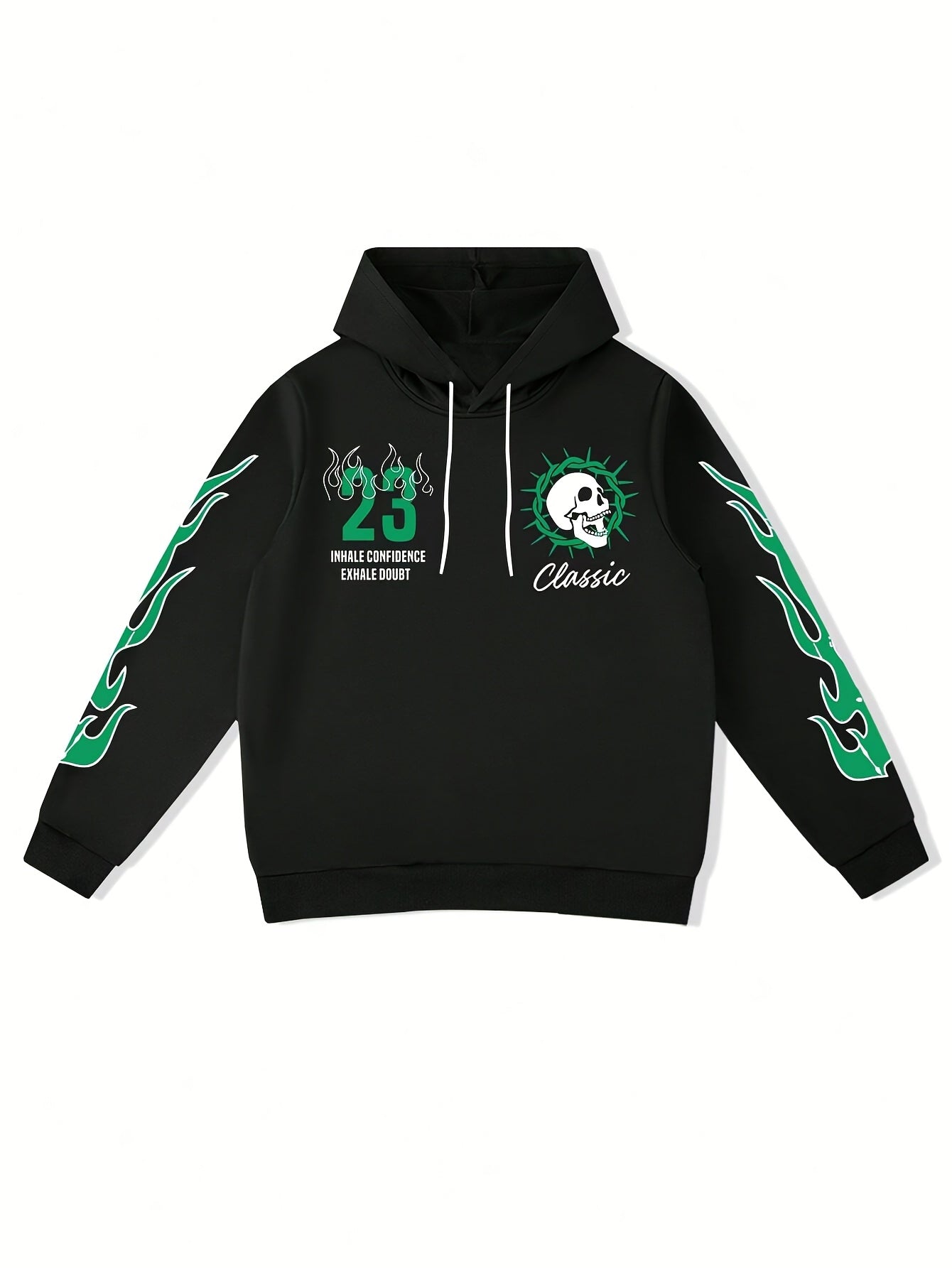 Flame Graphic Hoodie & Sweatpants 2 Piece Set
