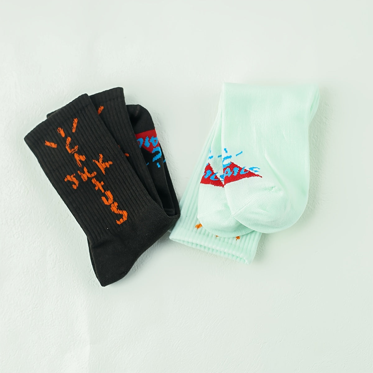 Travis Scott Cactus Jack Two Pairs of Color-Mixed Mid-Calf Socks