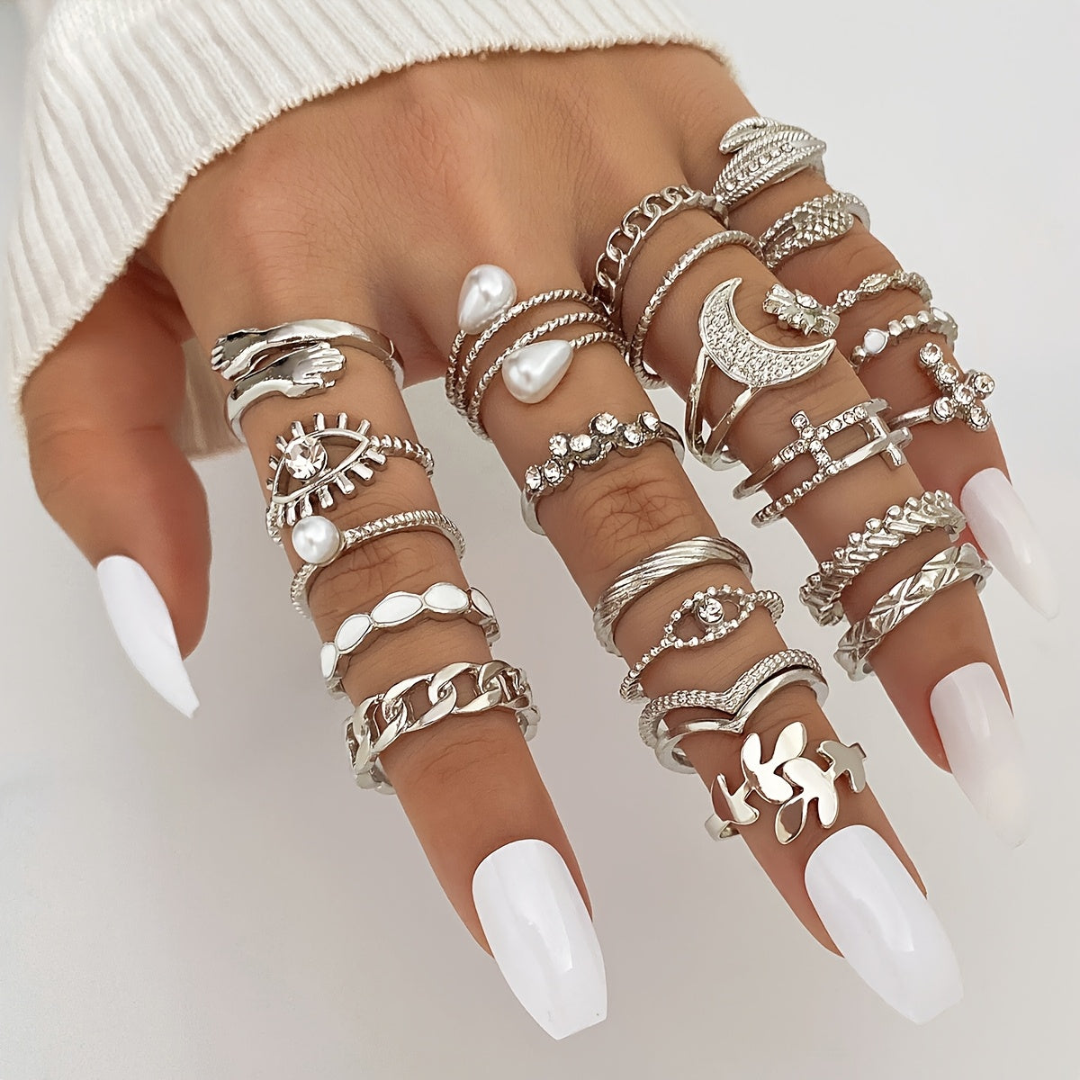 23pcs retro ring set