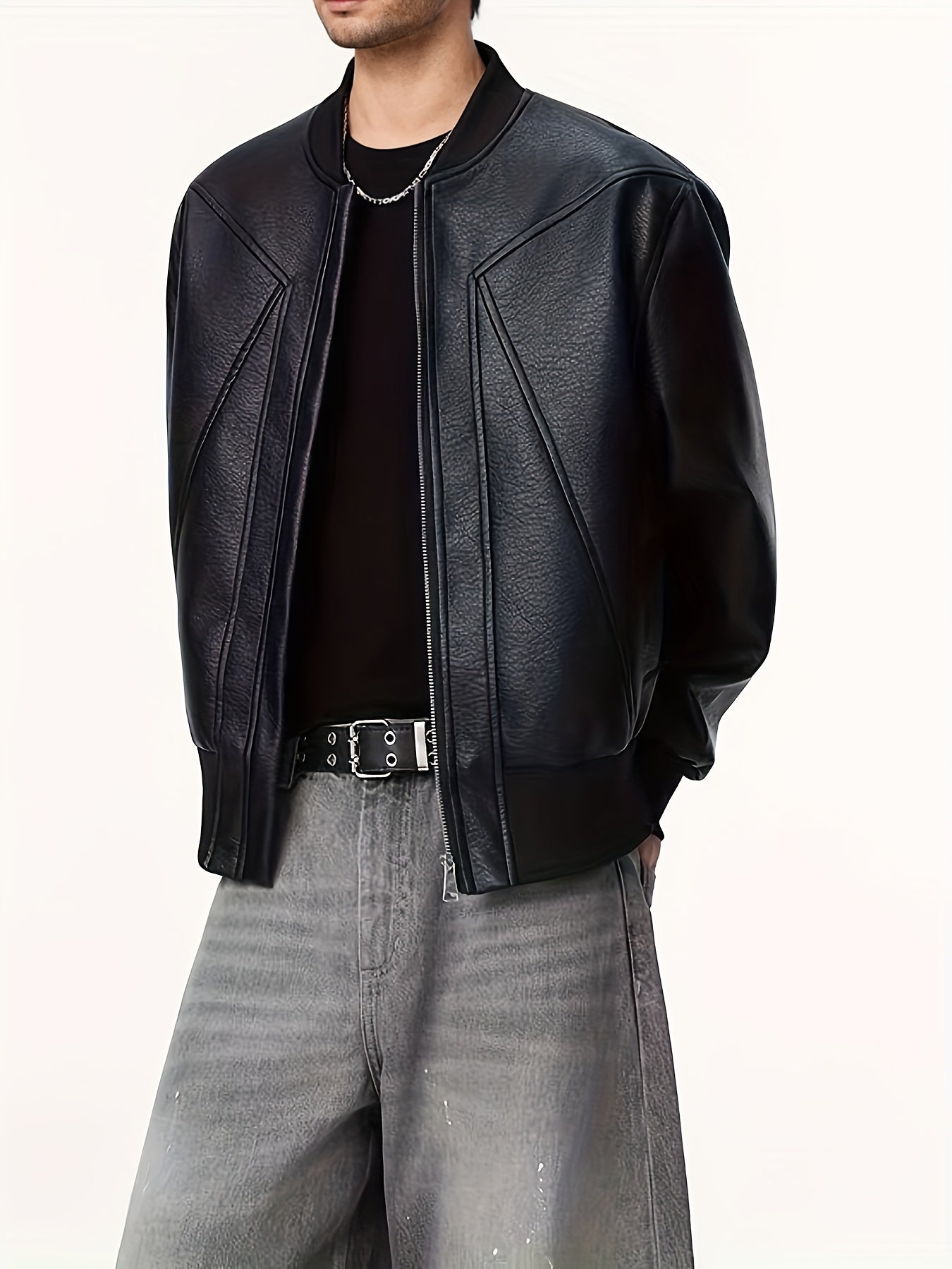 High-End Street Sport Casual Leather PU Jacket