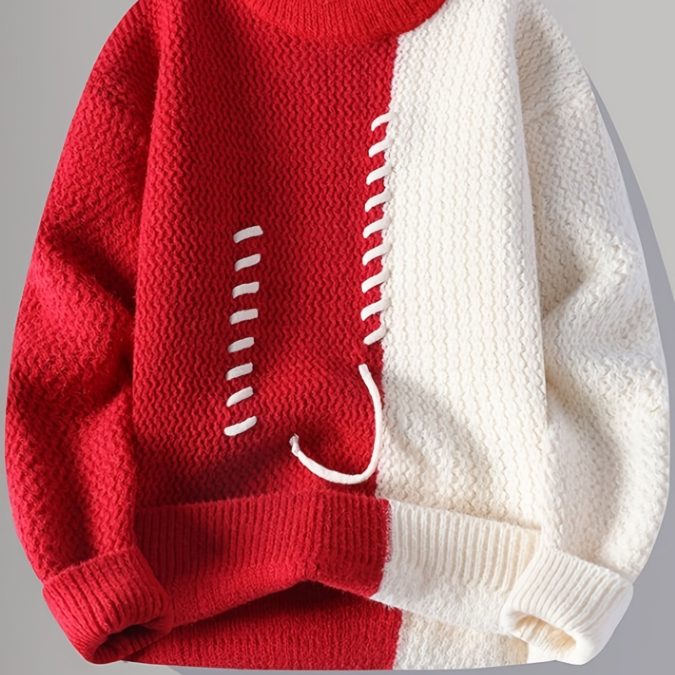 Men's Color-Block Cable Knit Sweater