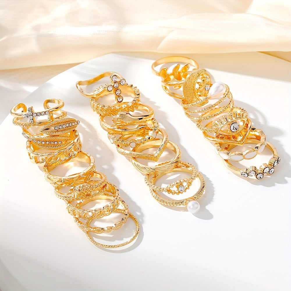 23pcs retro ring set