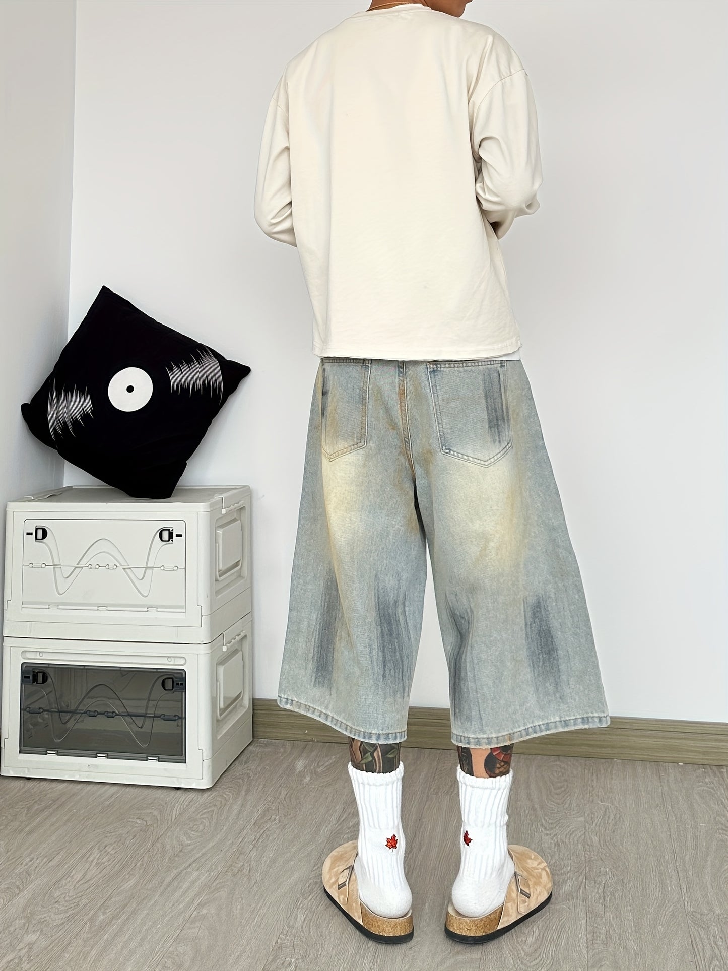 Distressed Washed Ripped Loose Jorts