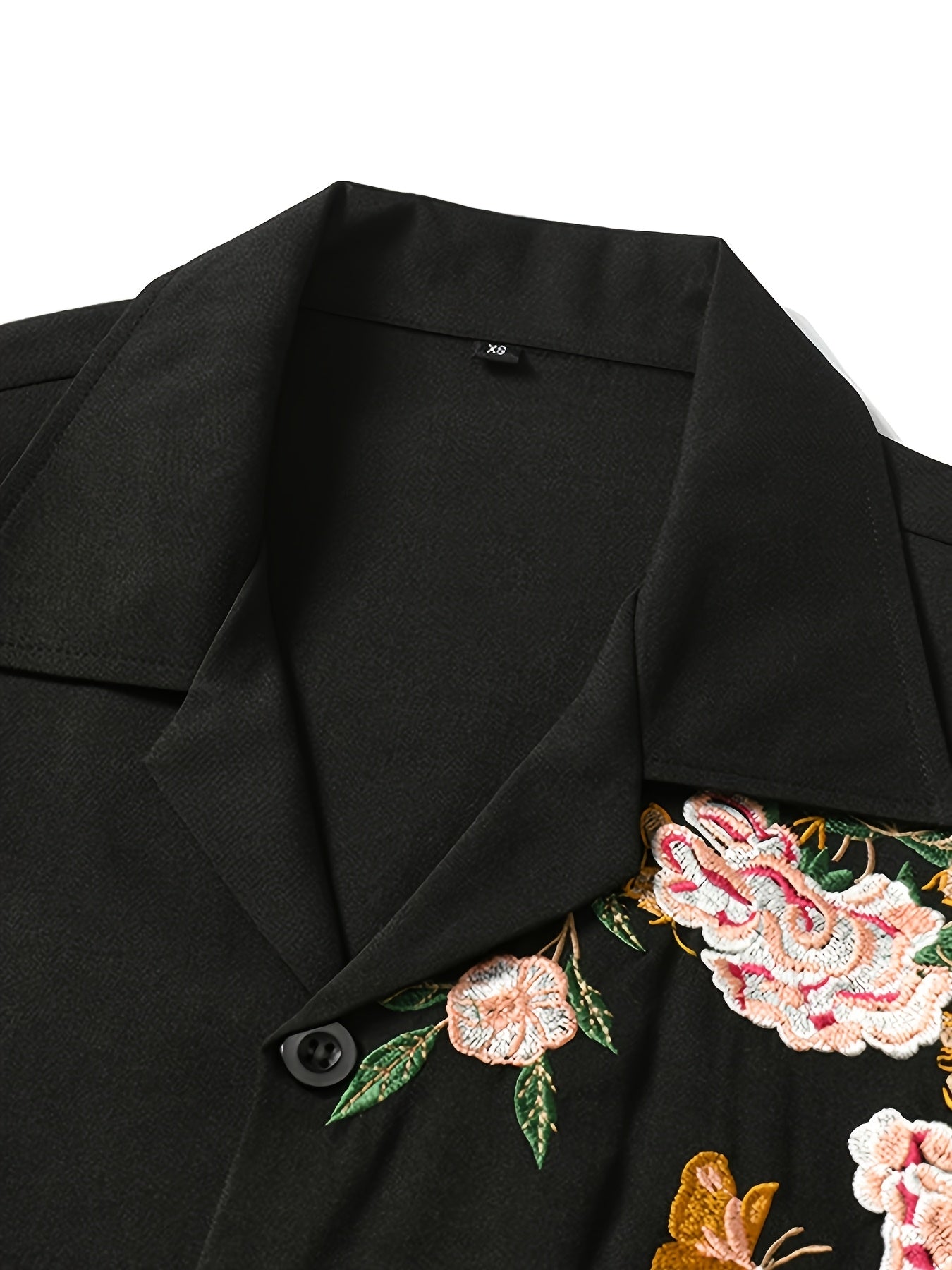 Men'S Casual Floral Embroidered Shirt