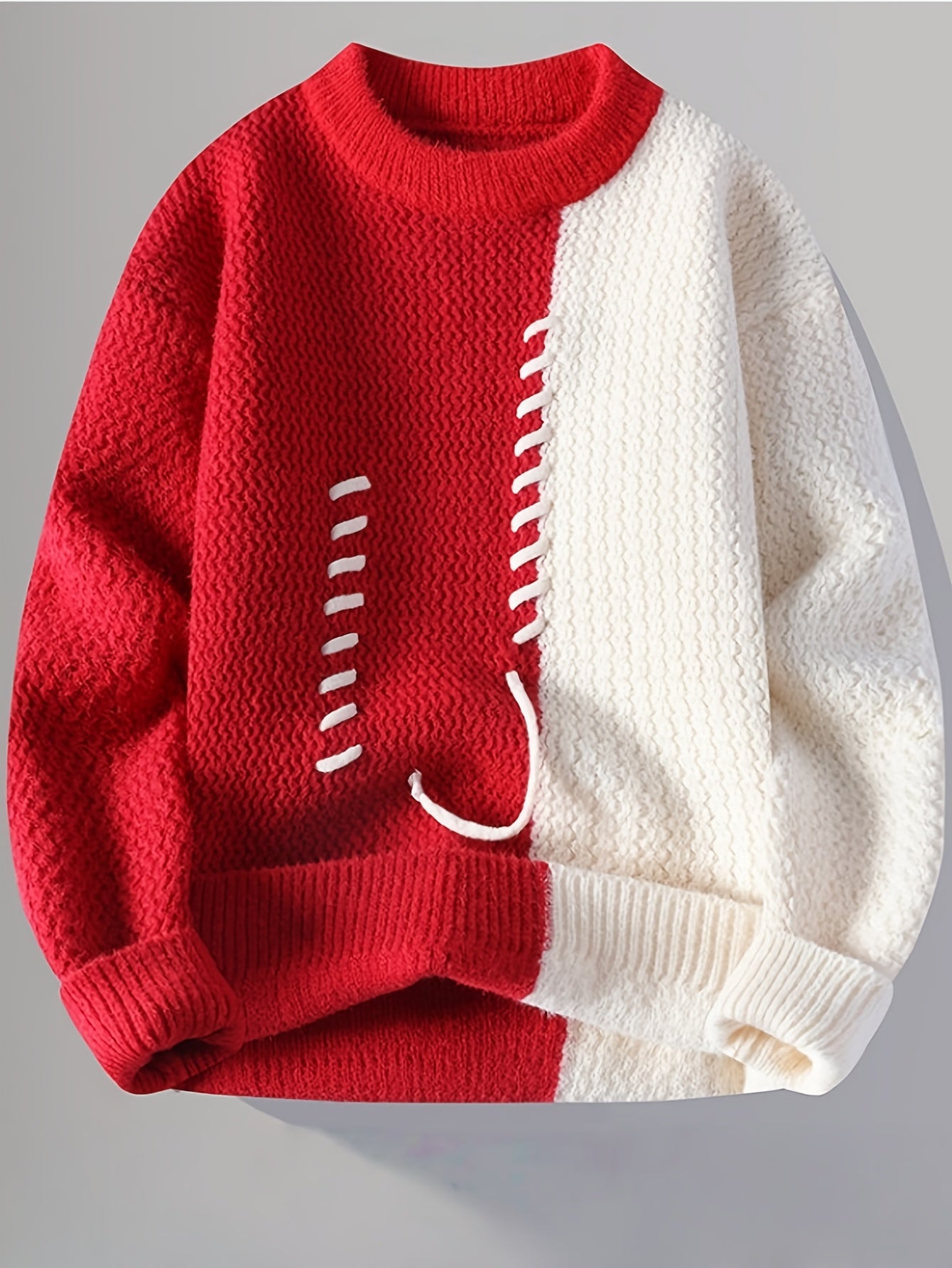 Men's Color-Block Cable Knit Sweater