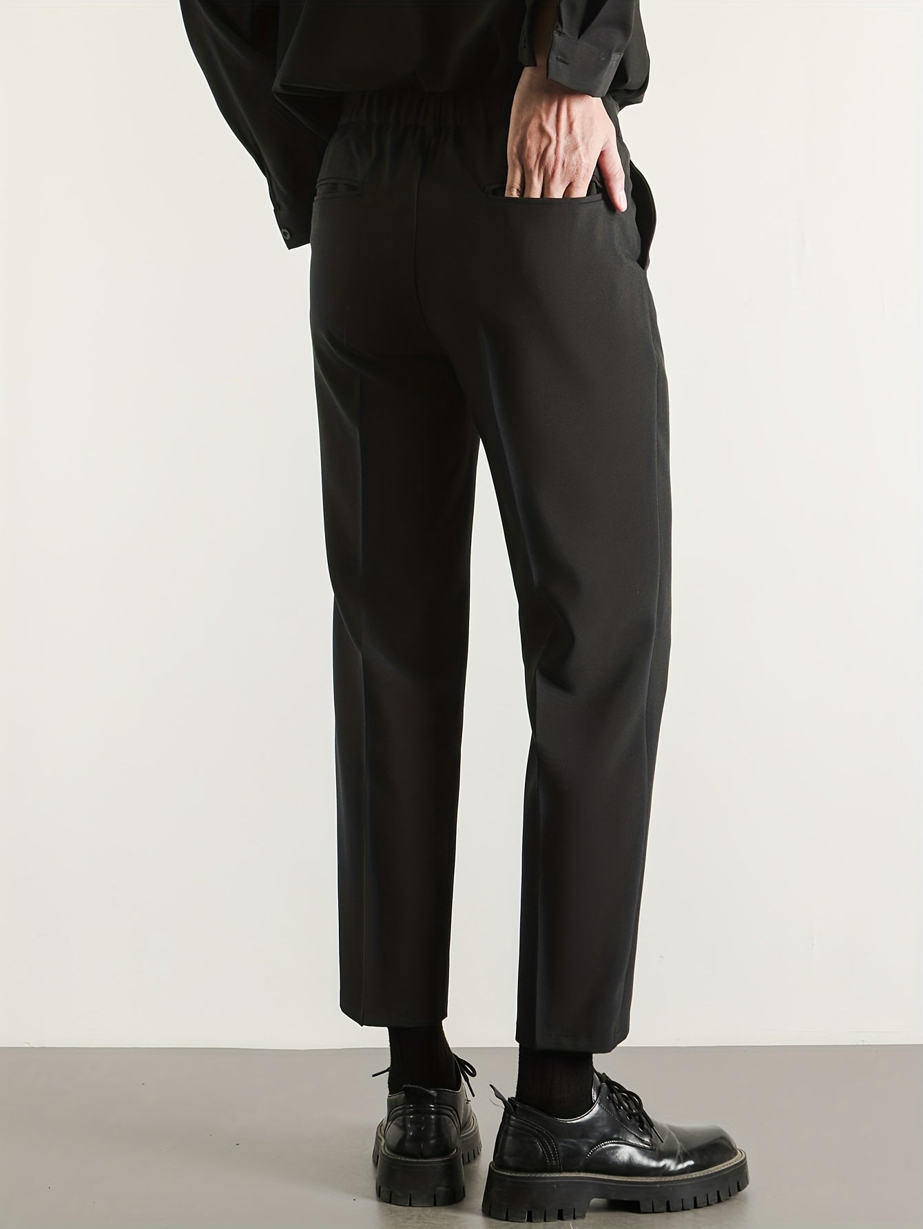 Men'S Classic Black A-Line Dress Pants