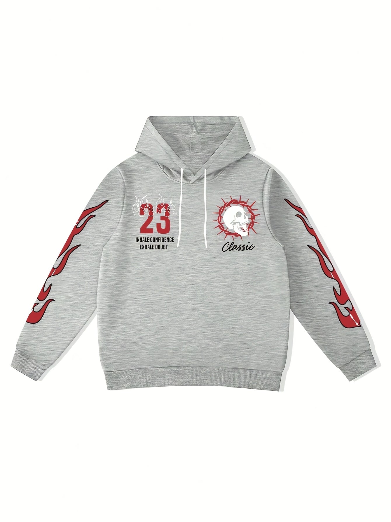 Flame Graphic Hoodie & Sweatpants 2 Piece Set