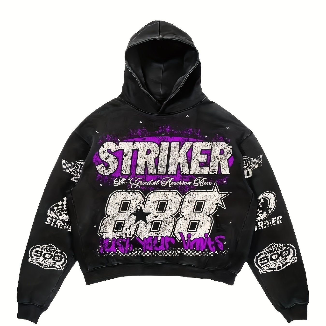 Y2K-Inspired "STRIKER'' Printed Hoodie