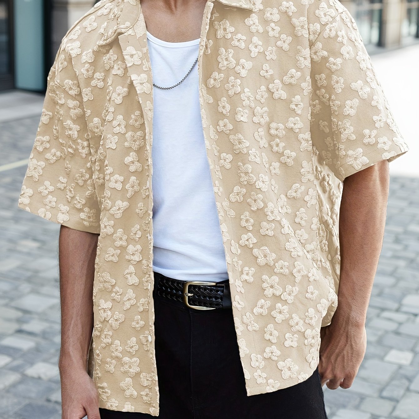Summer Short Sleeve Button-Up Shirt