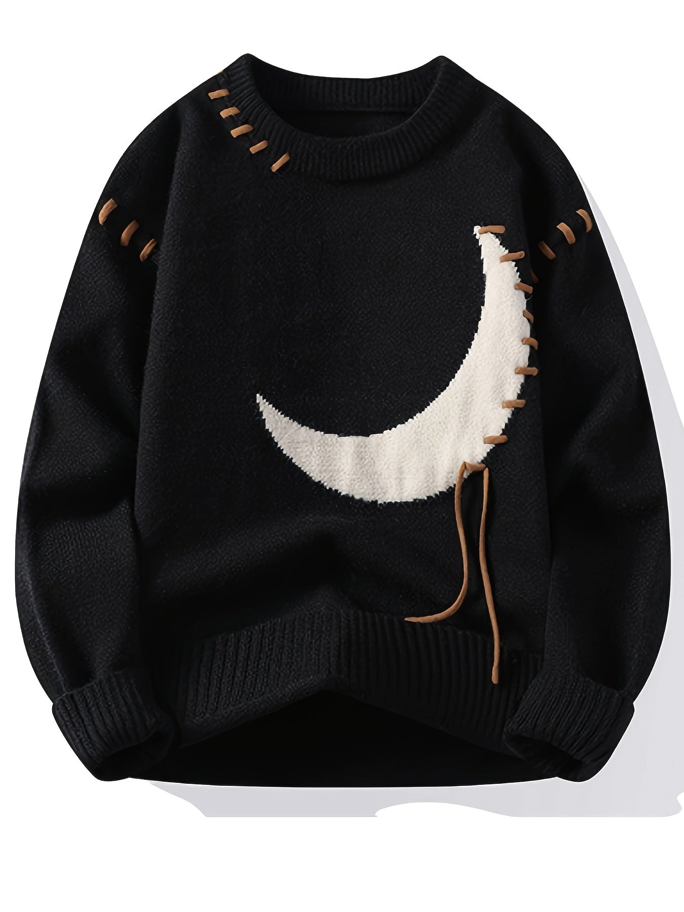 Men's Casual Loose Fit Distressed Asymmetrical Hem Sweater