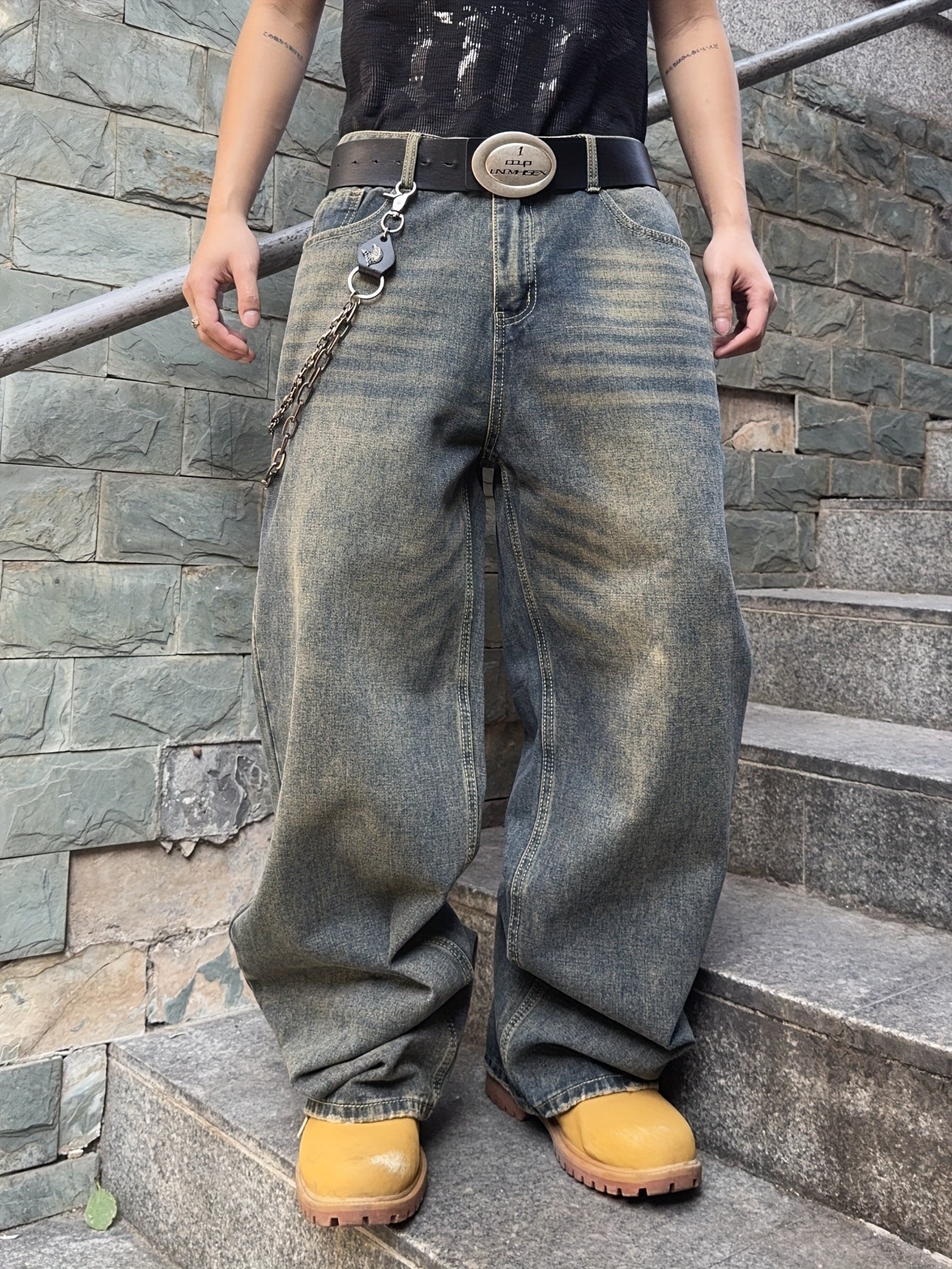 Washed Blue Denim Jeans