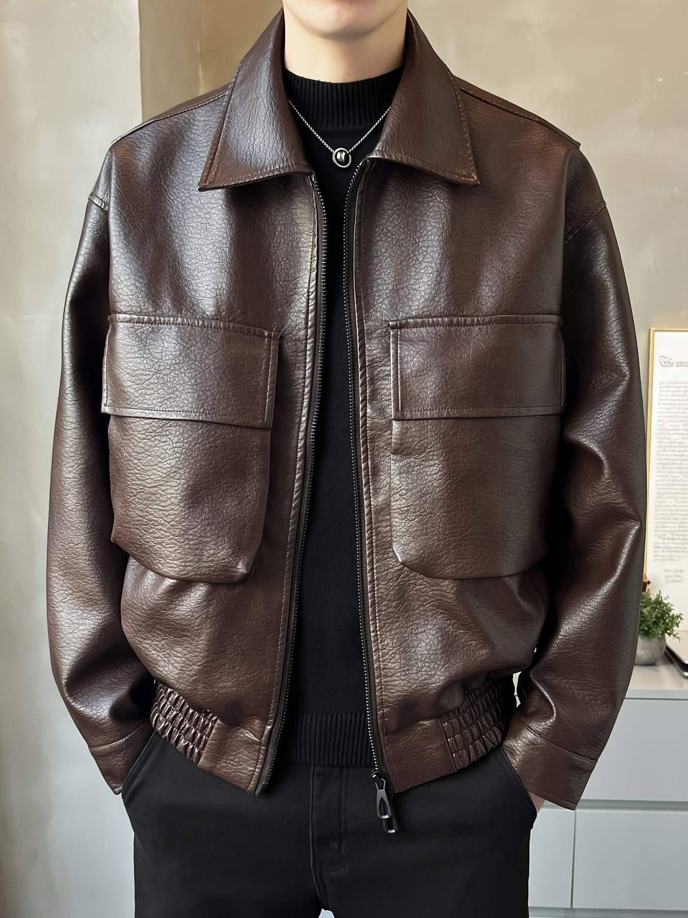 Men's Faux Leather Jacket
