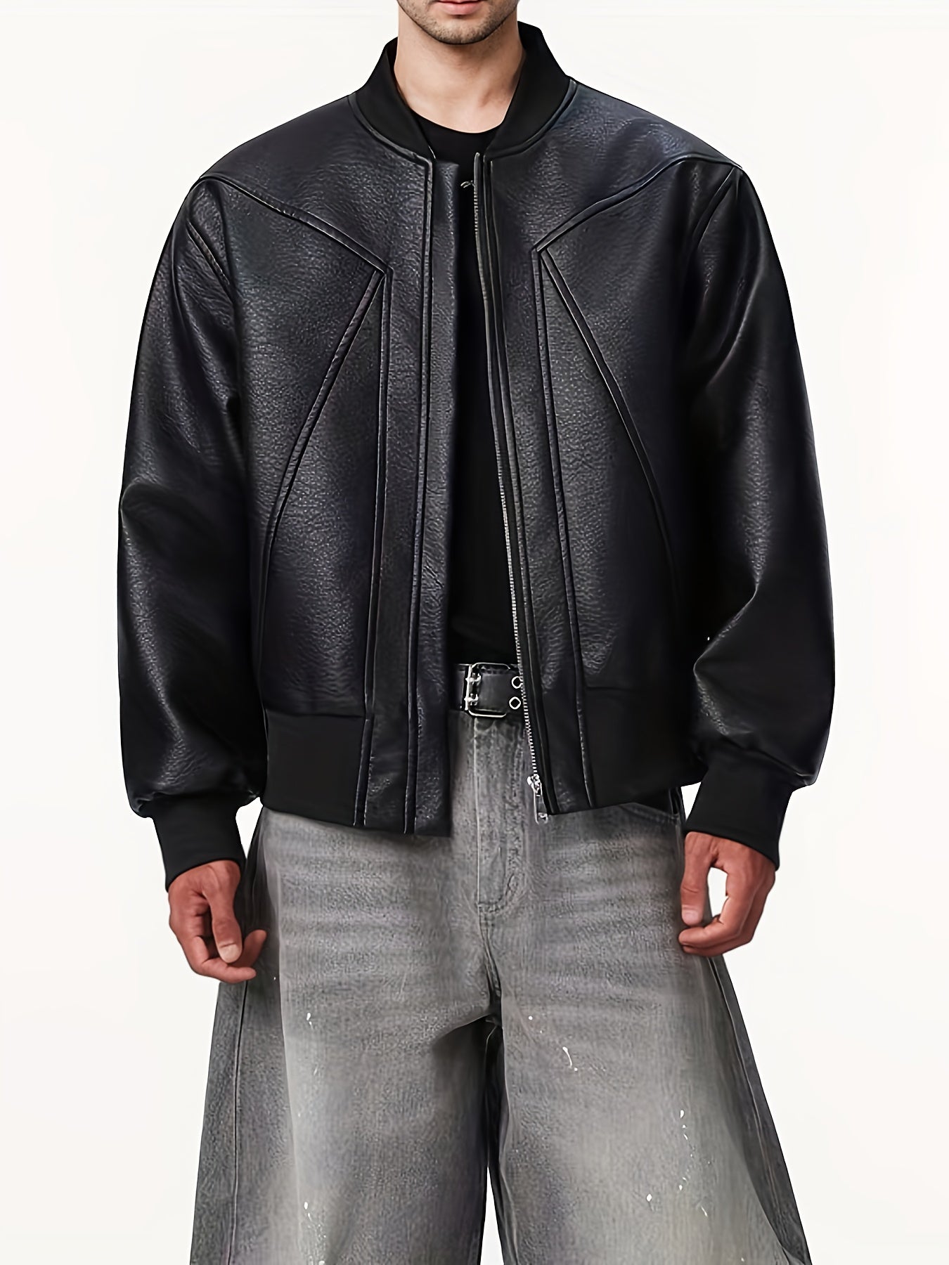 High-End Street Sport Casual Leather PU Jacket