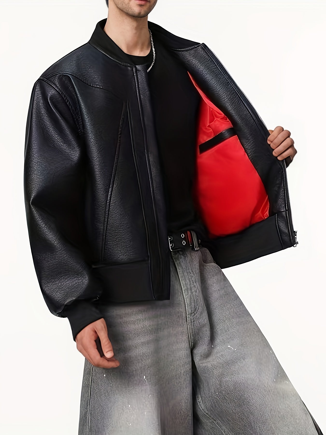 High-End Street Sport Casual Leather PU Jacket