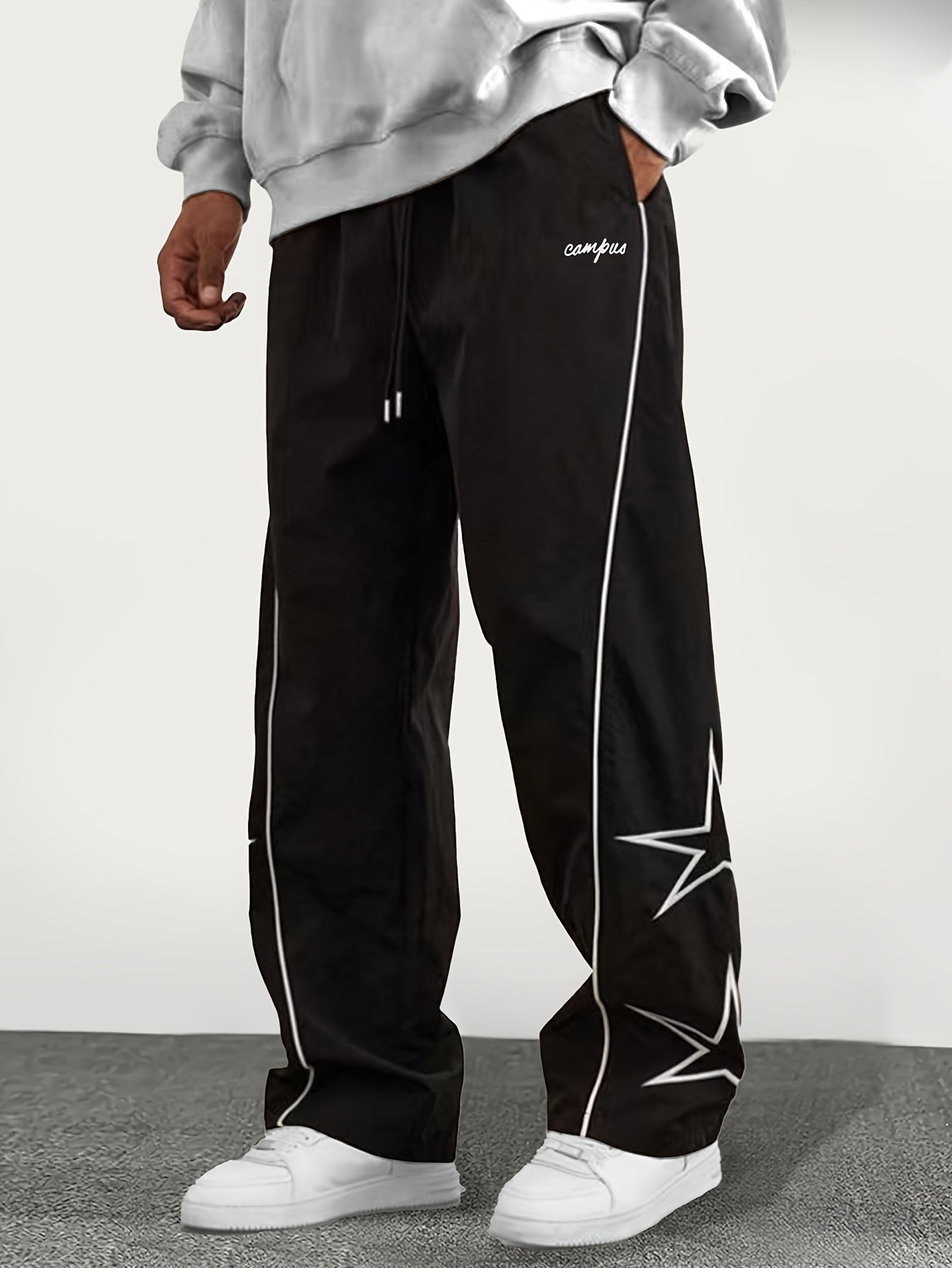 Casual Embroidered Star Trackpants