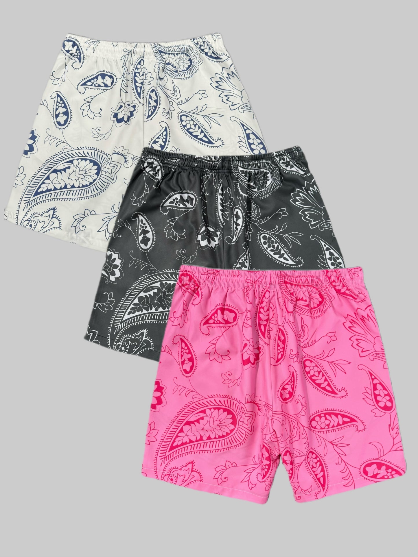 3pcs Men's Graffiti Print Shorts
