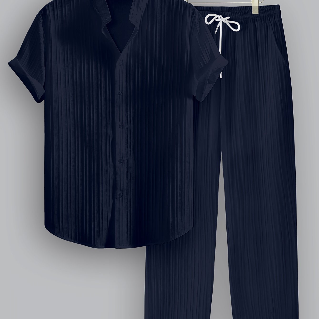 Men's Summer Solid Color 2pcs Set