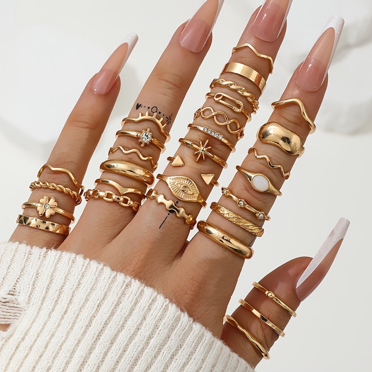 30pcs Alloy Iron Ring Set