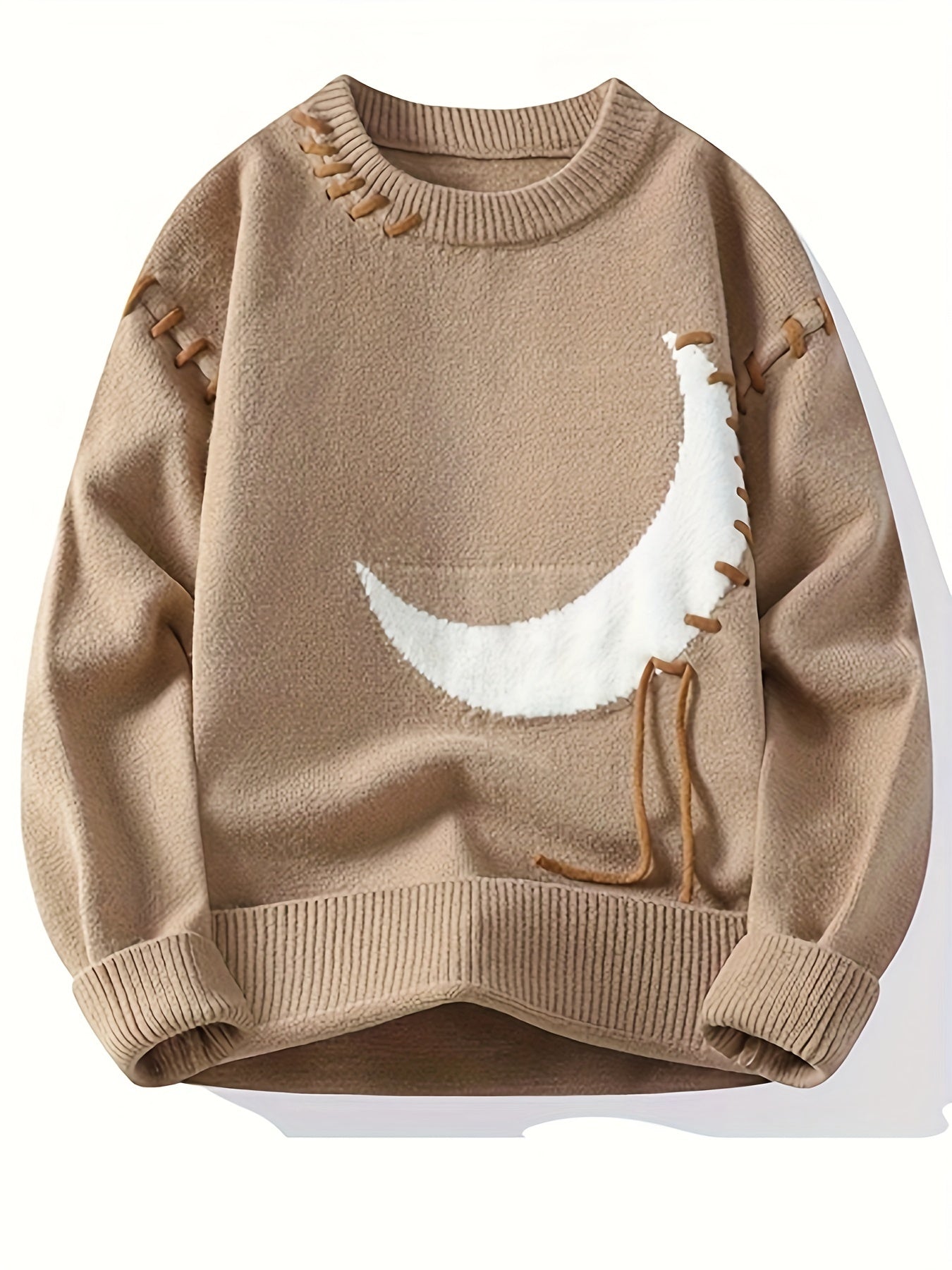 Men's Casual Loose Fit Distressed Asymmetrical Hem Sweater