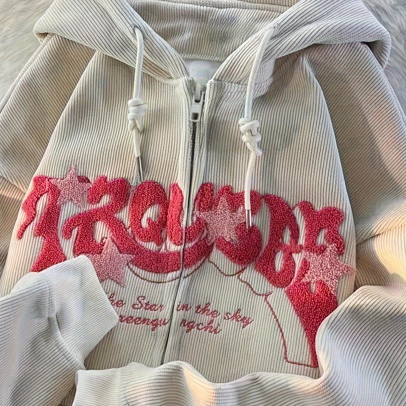 Zip-up Drawstring Hoodie