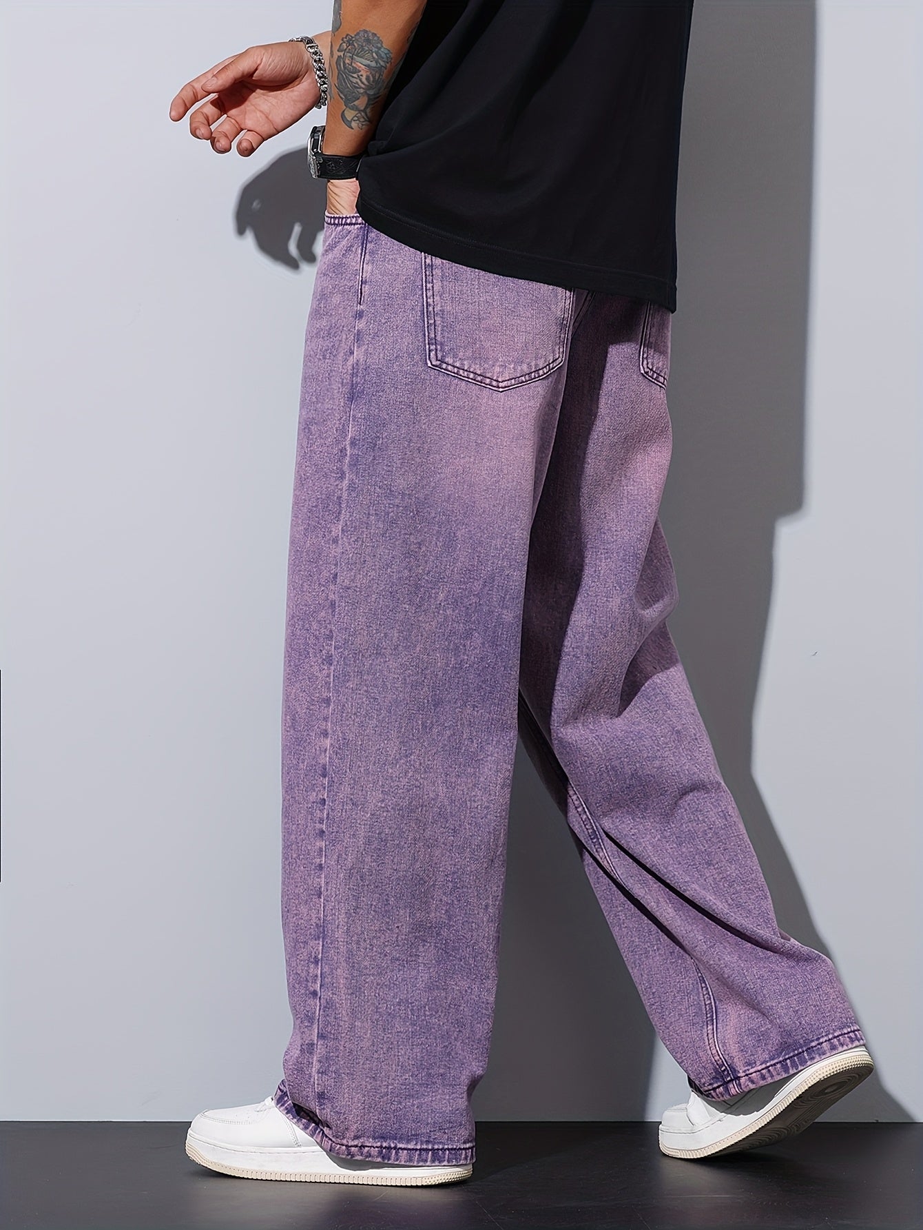 Men's Loose Fit Purple Denim Jeans