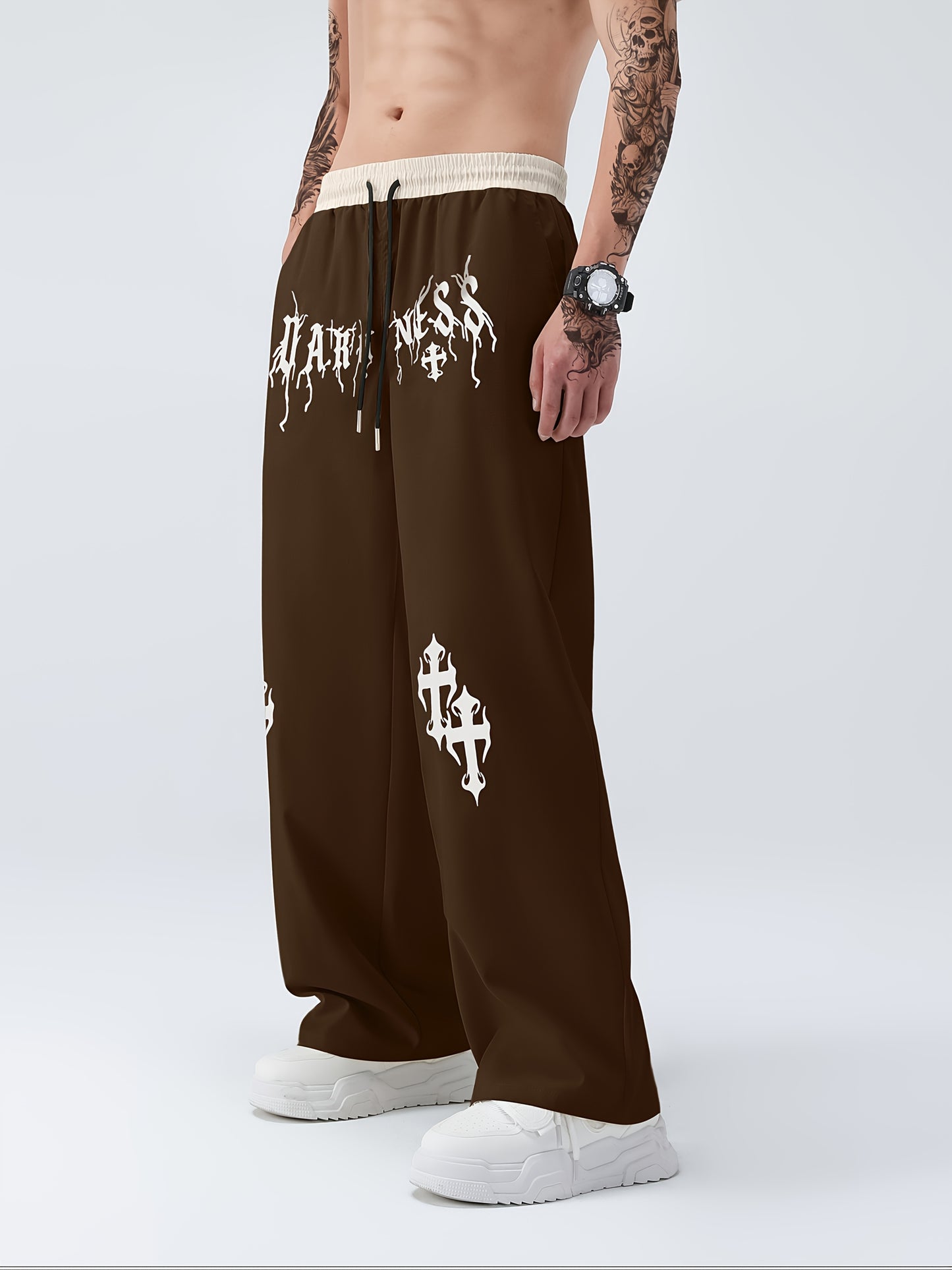 Printed Straight-Leg Pants