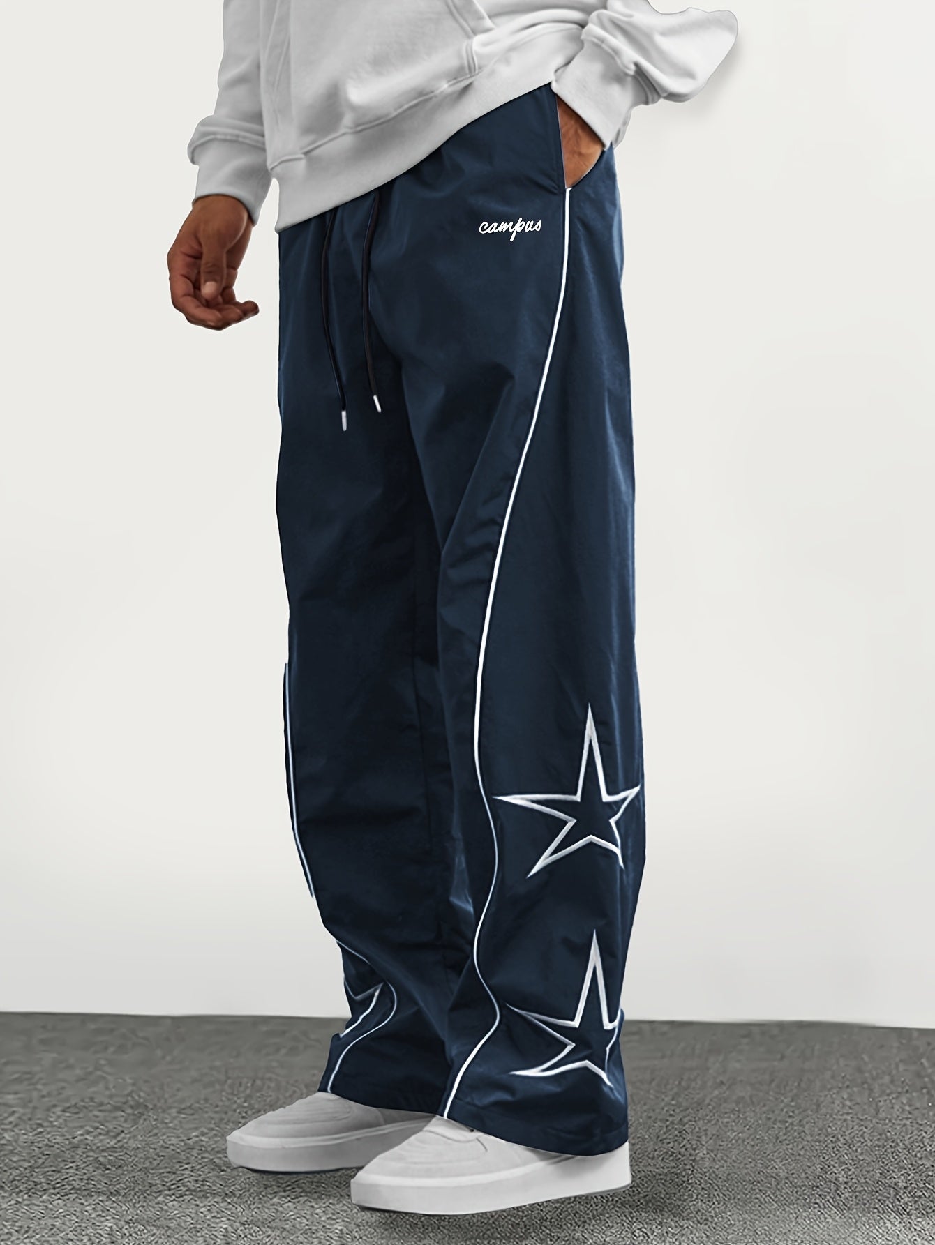 Casual Embroidered Star Trackpants