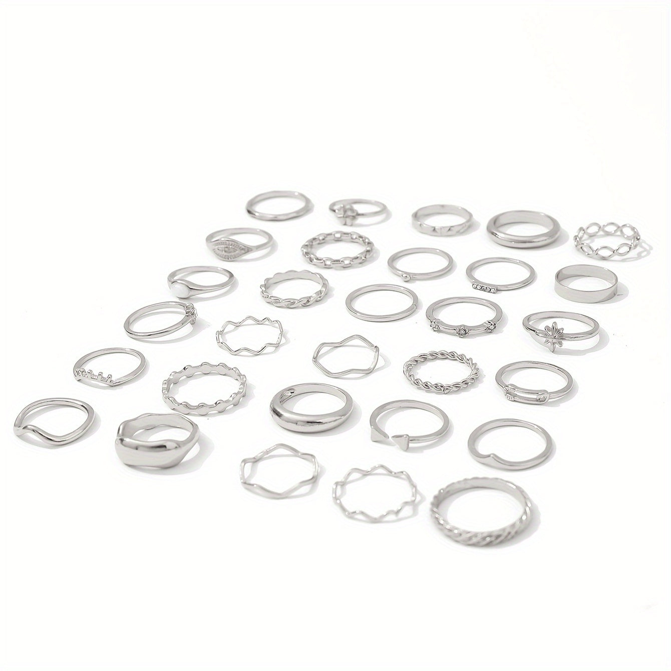 30pcs Alloy Iron Ring Set