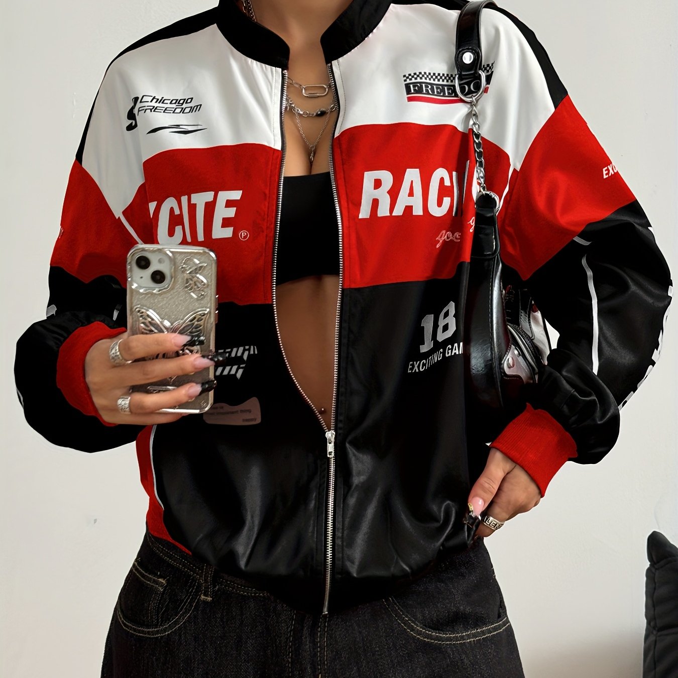 Women'S Vintage-Inspired Bomber Jacket
