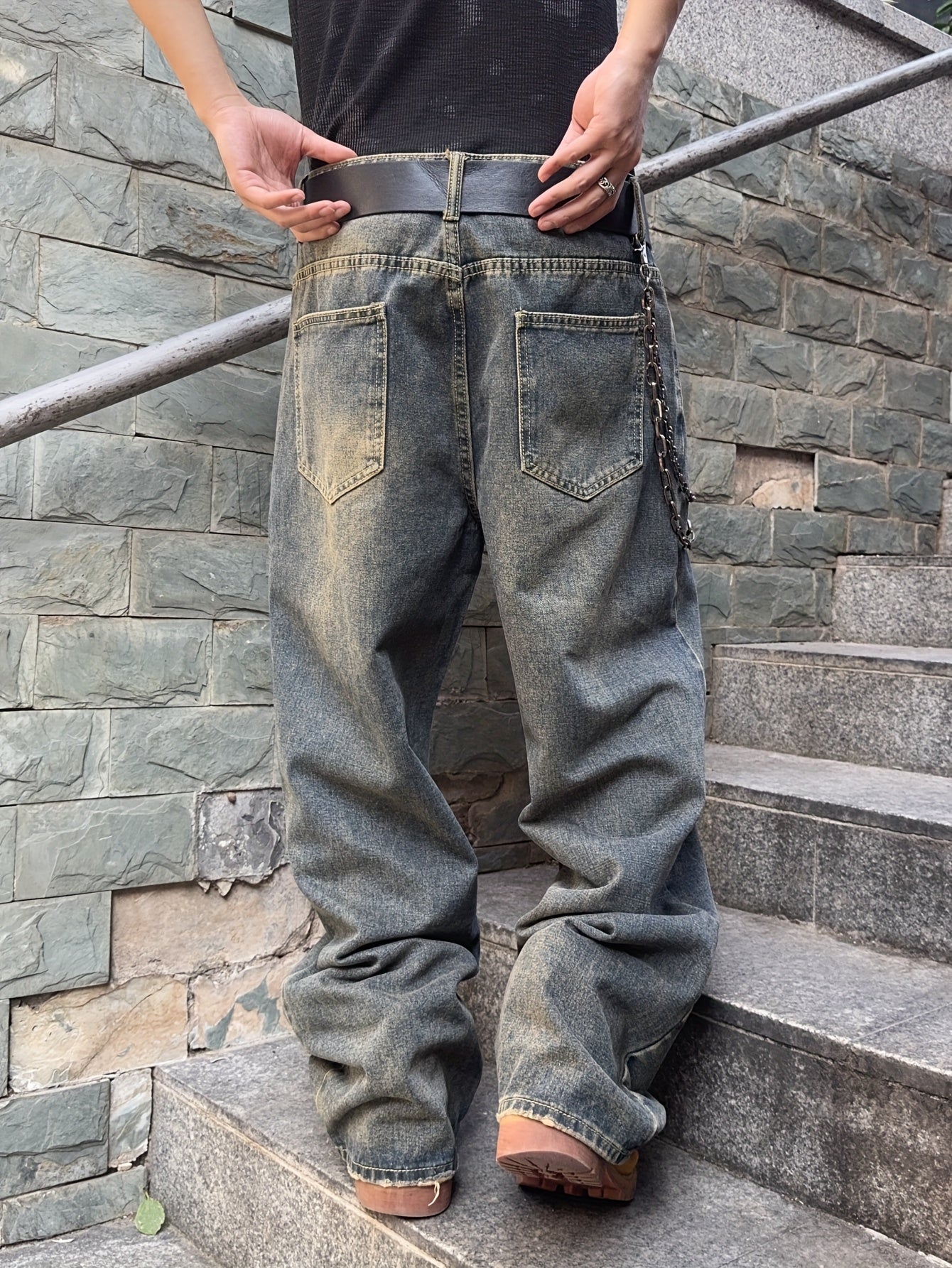 Washed Blue Denim Jeans