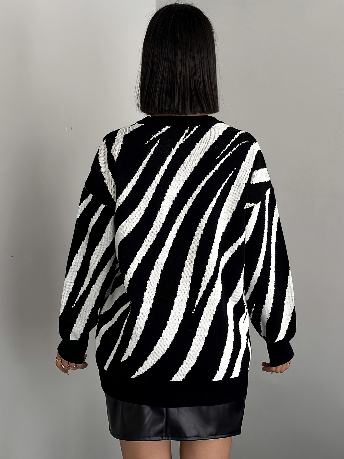 Women’s Zebra Stripe Knit Sweater