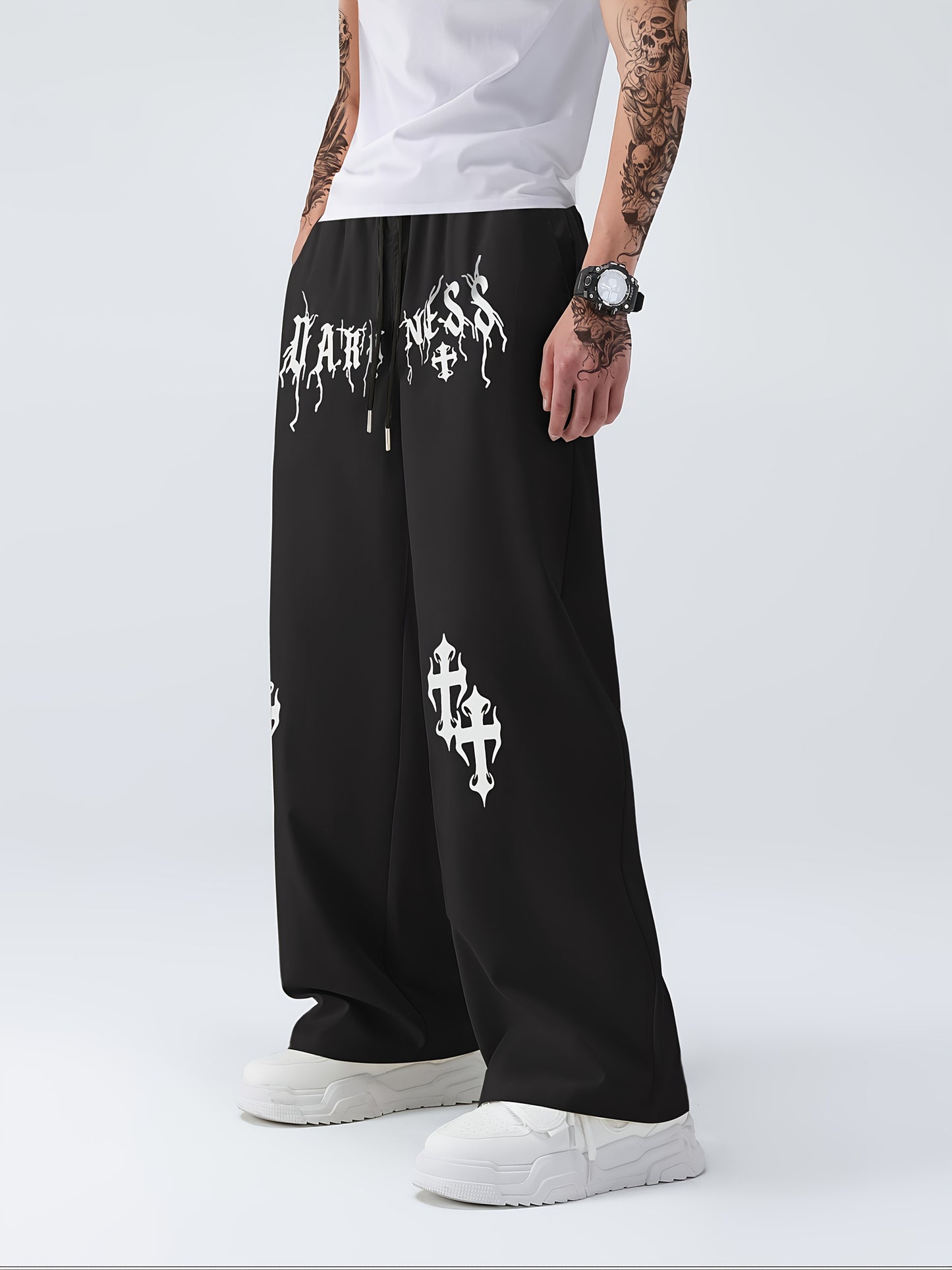 Printed Straight-Leg Pants
