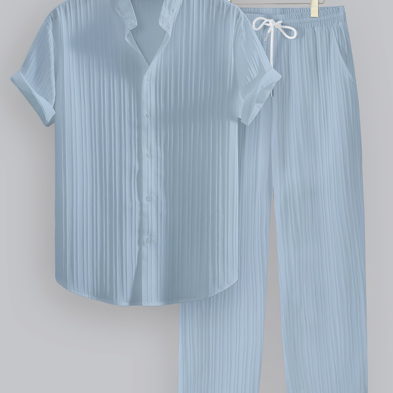 Men's Summer Solid Color 2pcs Set
