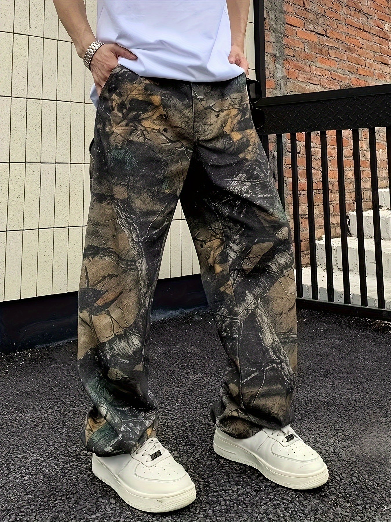 Men's Camouflage Faux Denim