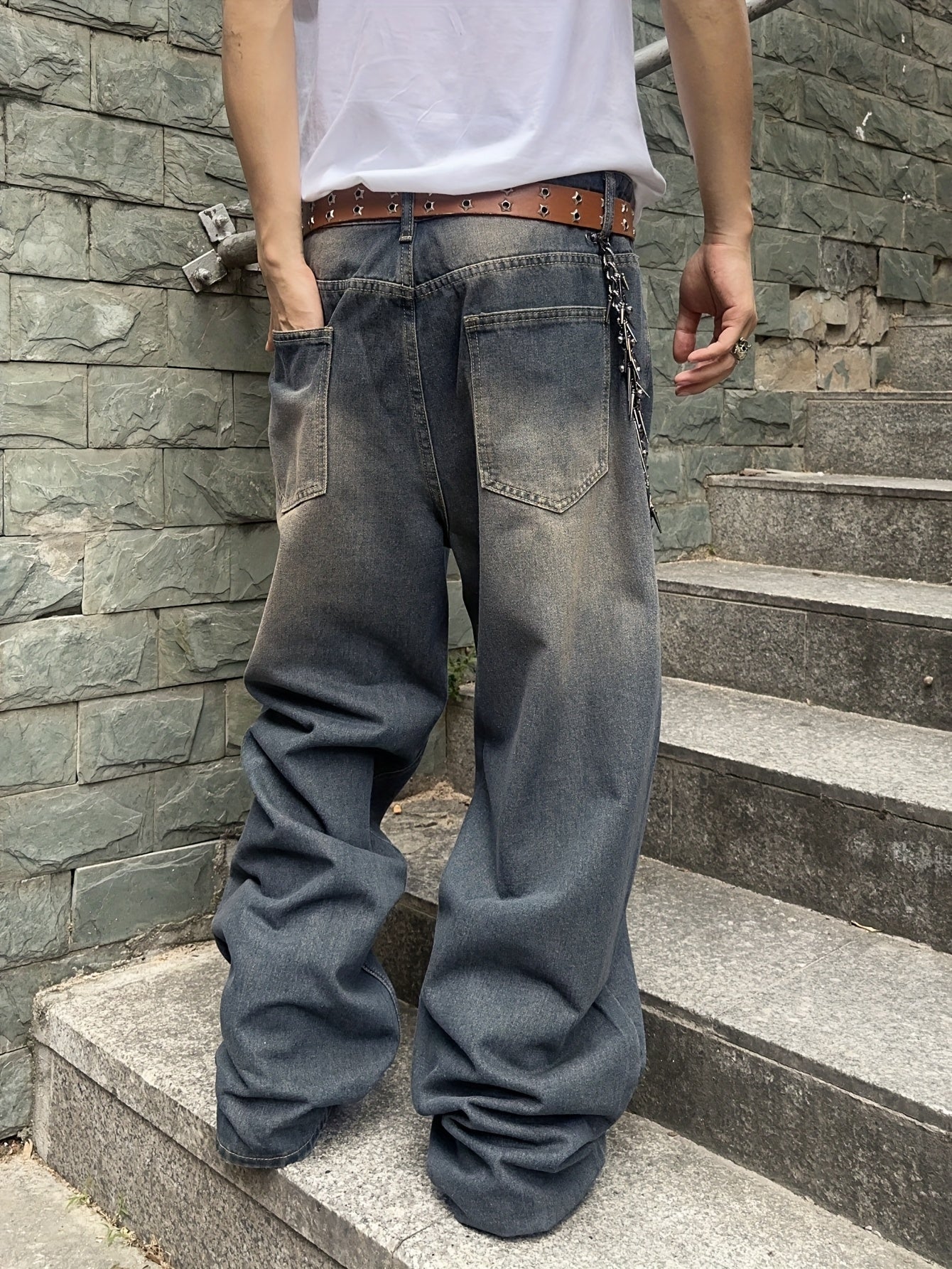 Washed Blue Denim Jeans