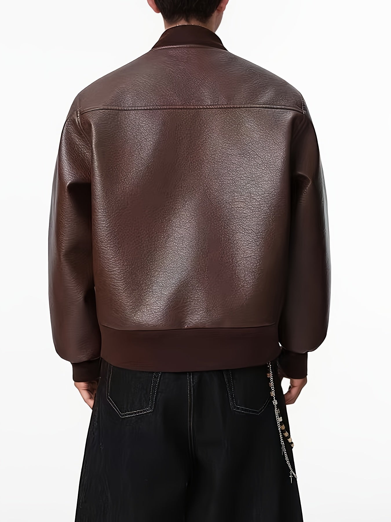 High-End Street Sport Casual Leather PU Jacket