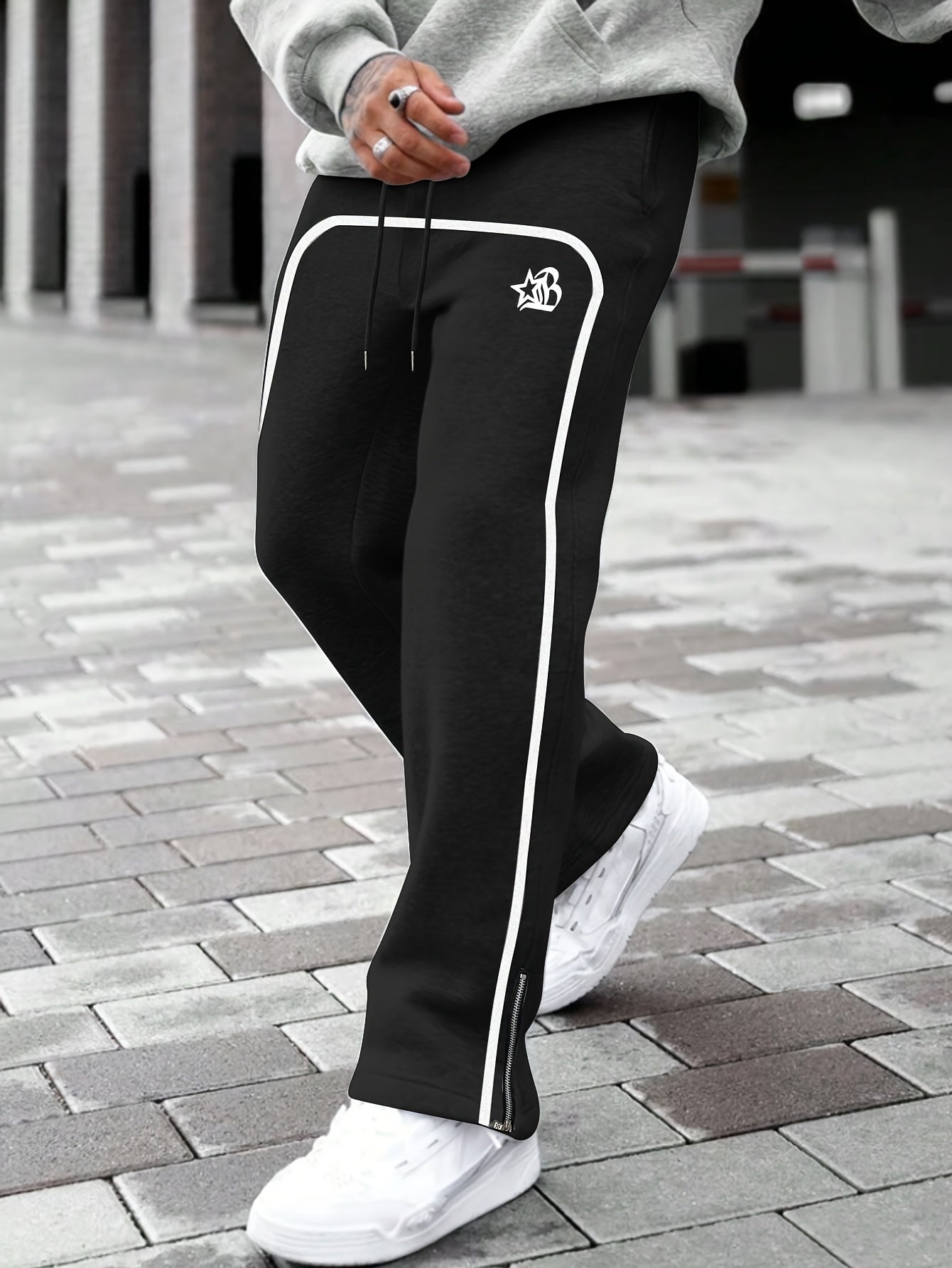 Men'S Jogger Pants with White Stripe