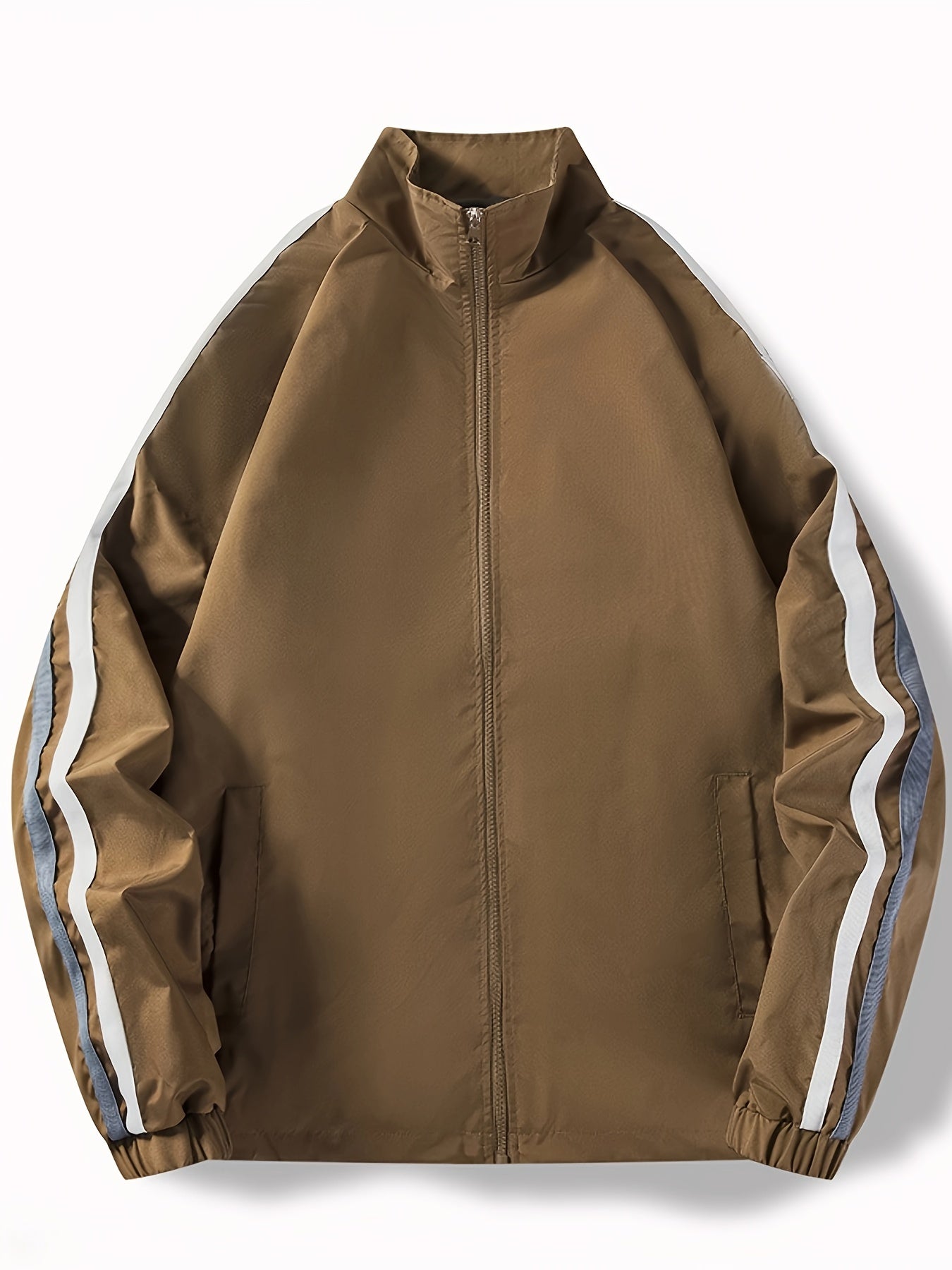 Striped Zip Up Sports Jacket