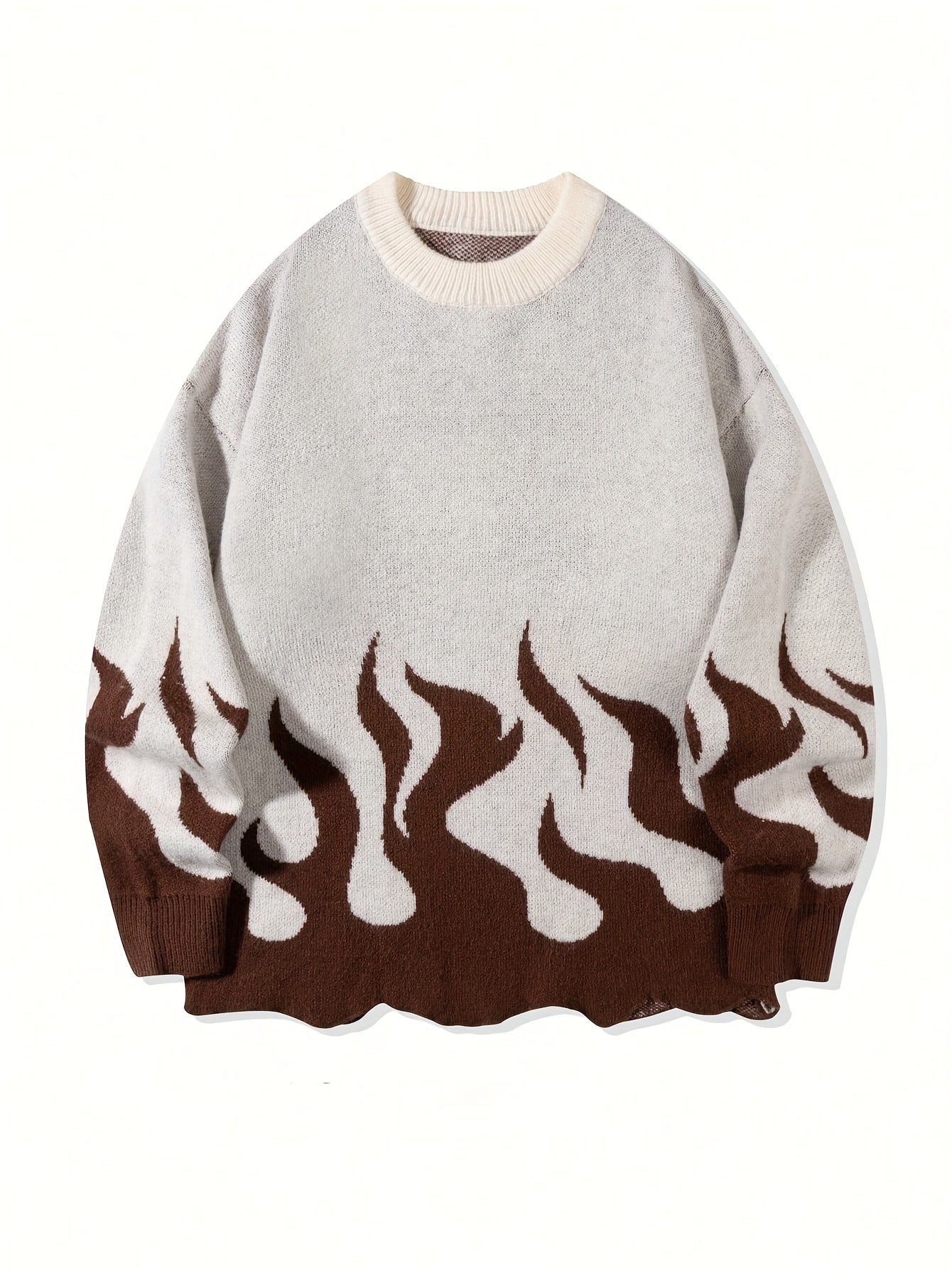 Flame Pattern Wavy Pullover