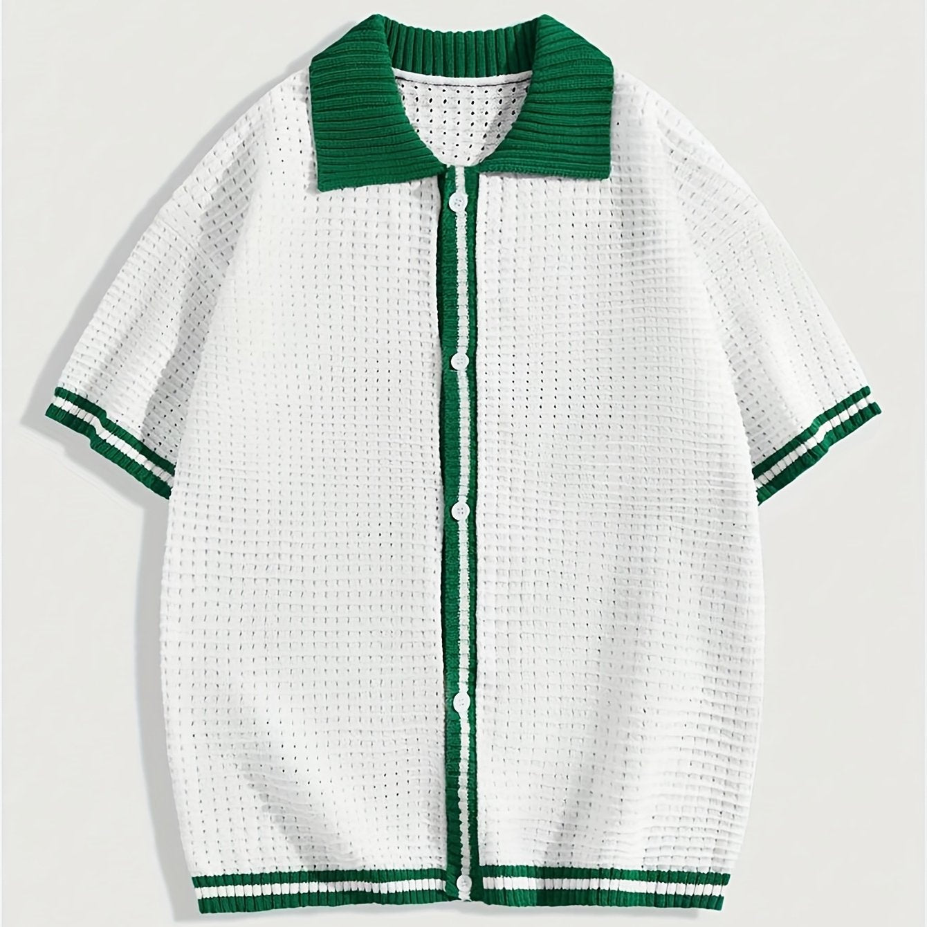 Men's Casual Short Sleeve Knit Sweater