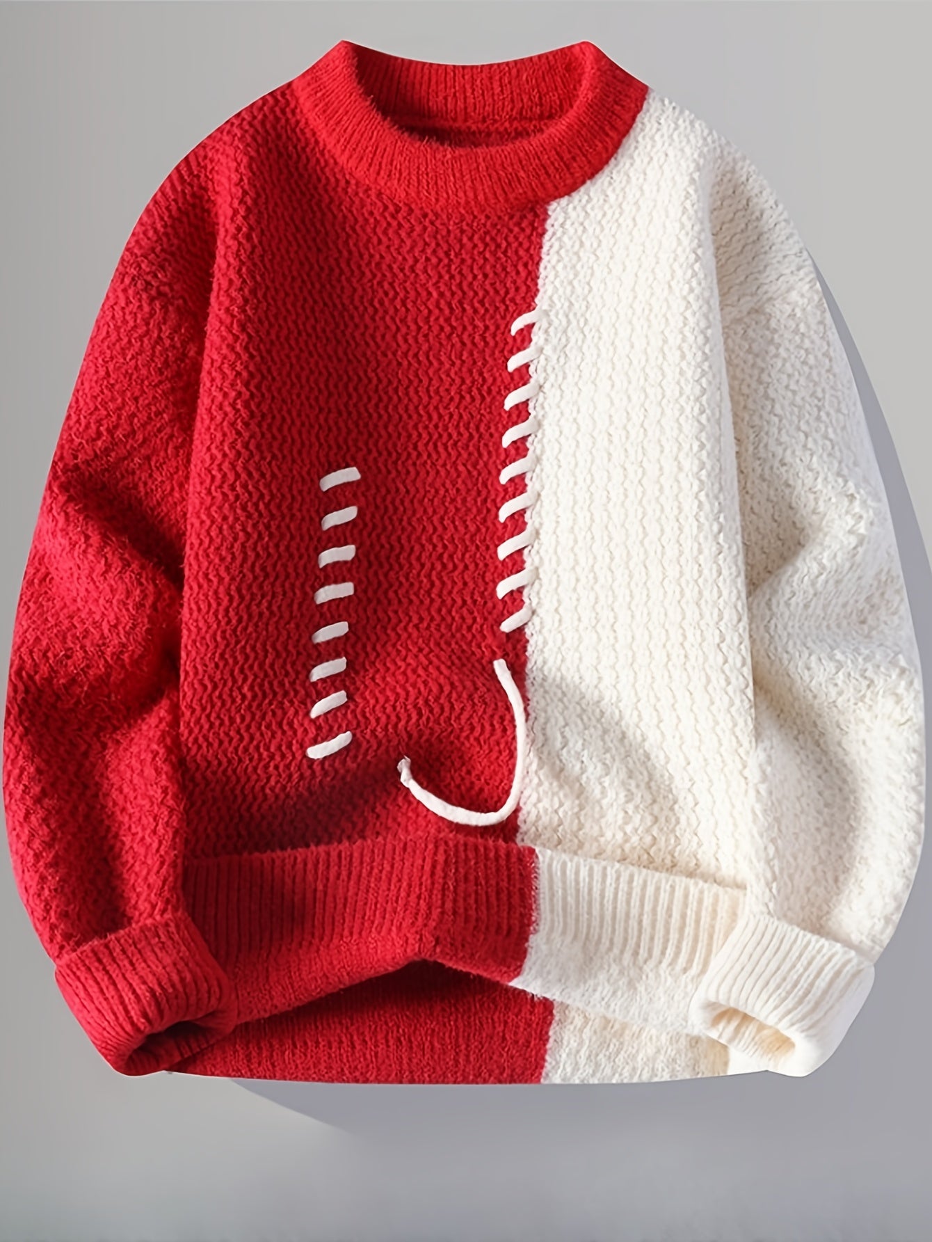 Men's Color-Block Cable Knit Sweater