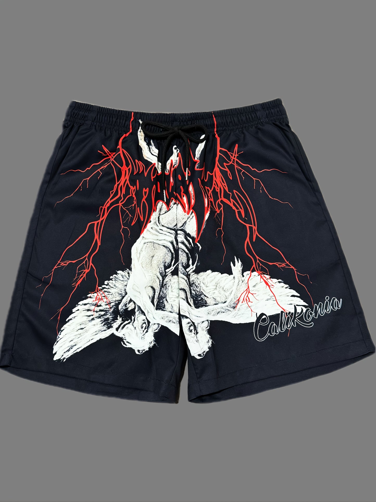 Men's Casual Three-Piece Print Beach Shorts Set