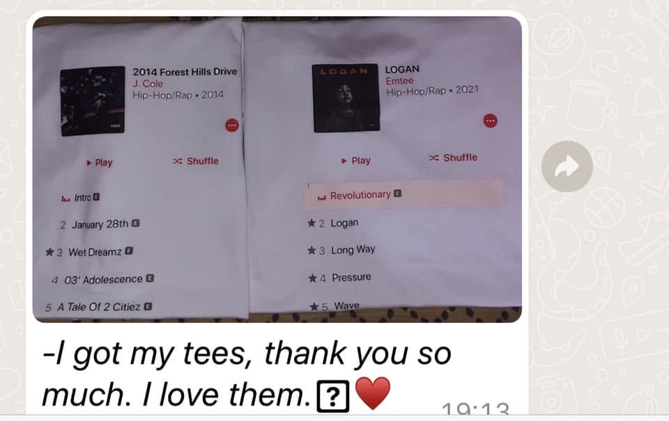 I got my tees, thank you so much. I love them. ❤️