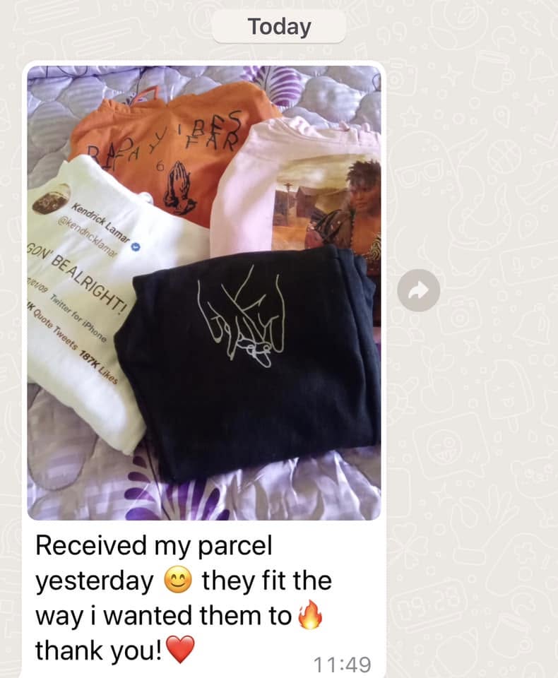 Received my parcel yesterday 😊 they fit the way I wanted them to 🔥 thank you!❤️