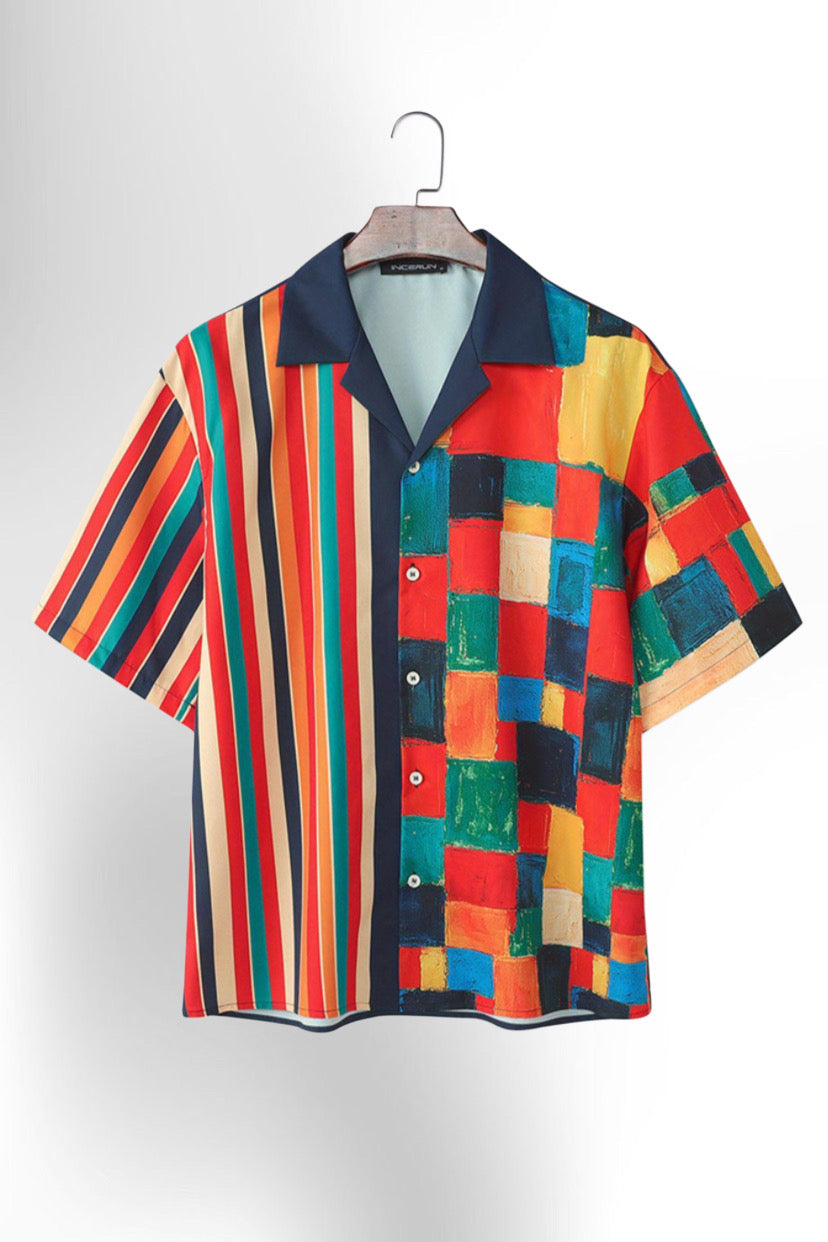 Men's Shirt Loose Fit Button-Up